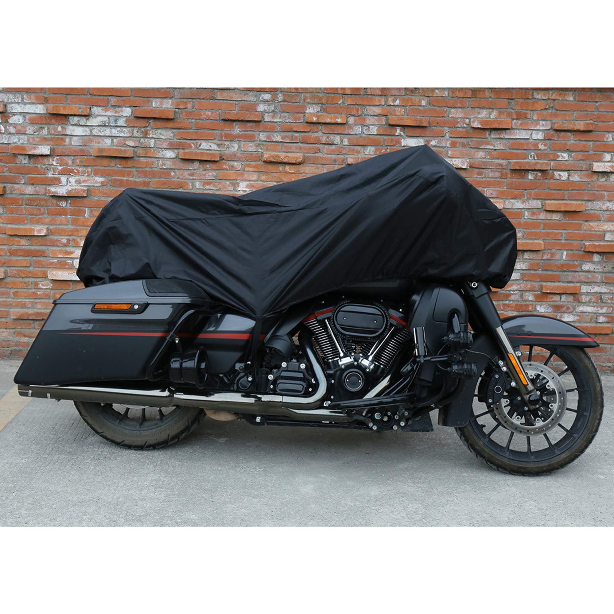 X Autohaux Motorcycle Cover Lightweight Half Cover Outdoor Waterproof Rain Dust Protector Black Xl For Most Full Dress Touring C