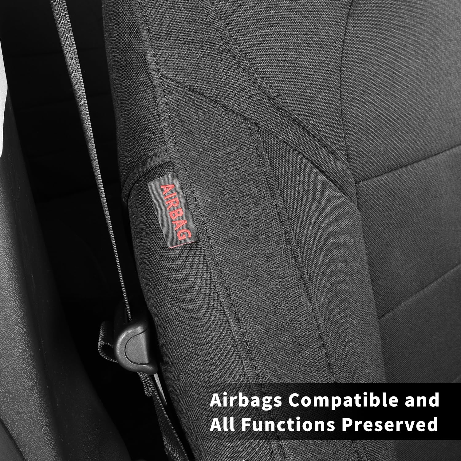 coverdream Custom Fit Front Seat Covers for 2024-2025 Toyota Tacoma Double Cab, Black Polyester, Full Coverage, Front Row Only