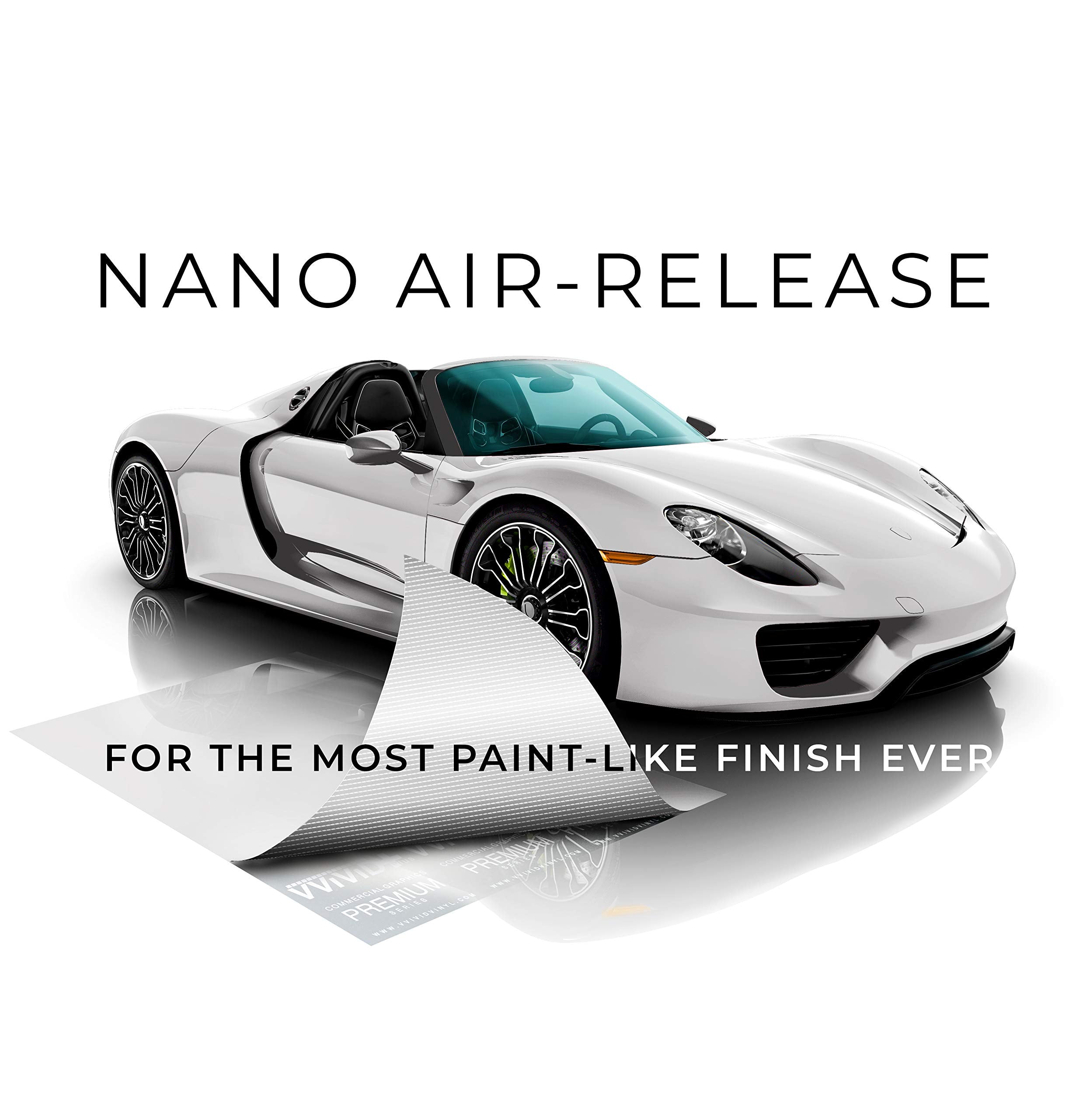 Vvivid+ Ultra Gloss Premium Vinyl Car Wrap Film (50Ft X 5Ft, Gloss White)