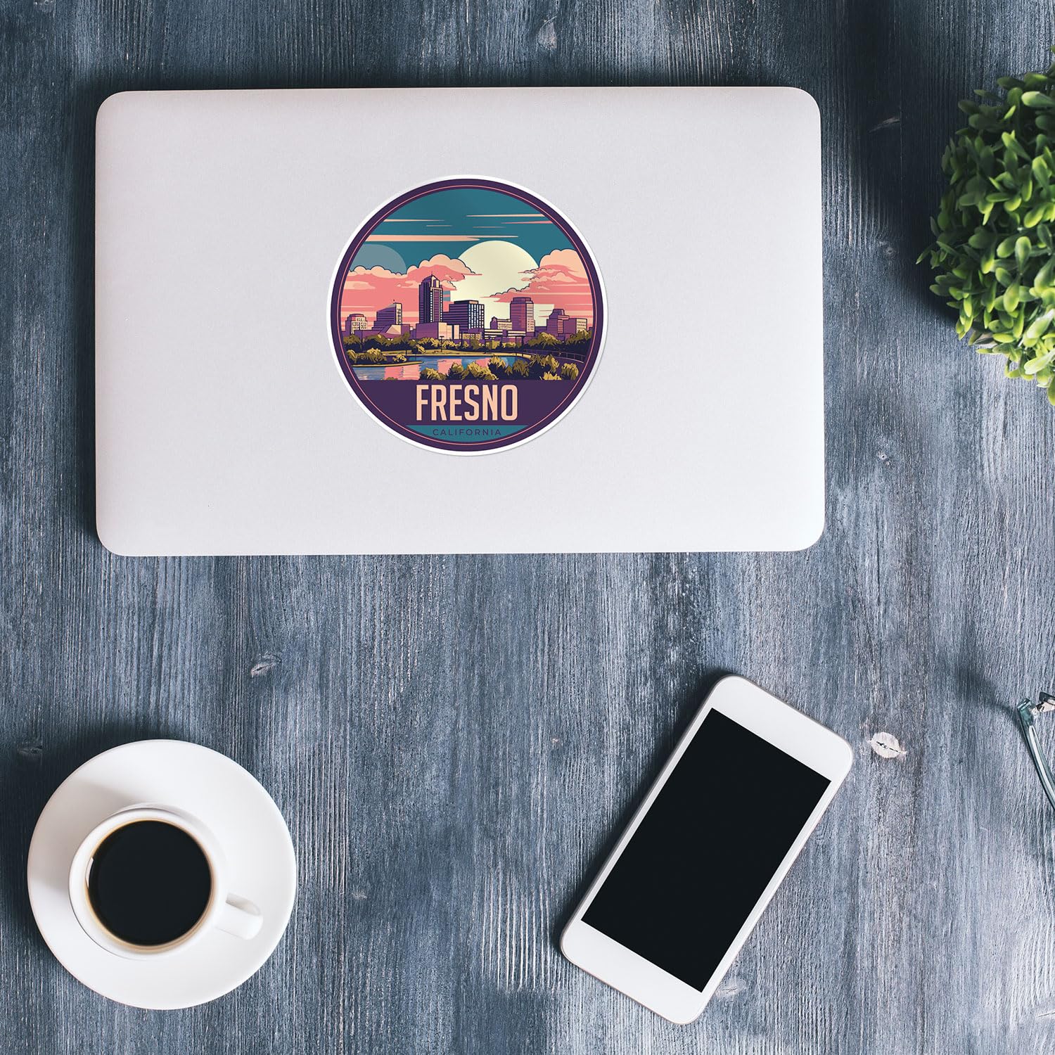 Fresno City Sticker - Waterproof Vinyl Decal for Car Bumper, Laptop, Water Bottle, Wall, and Window, Size - 3'' Longer Side