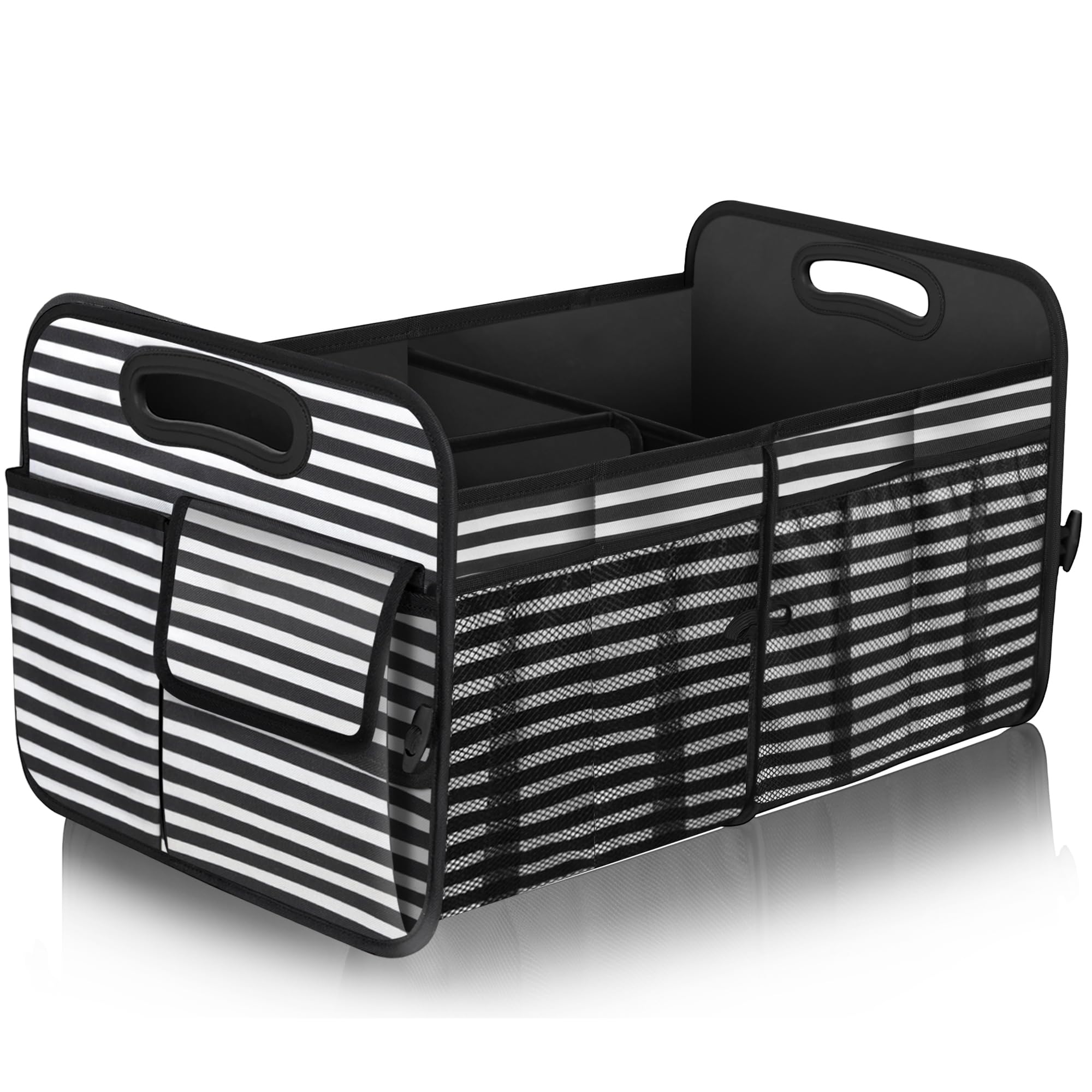 Femuar Car Trunk Organizer,Car Storage Organizer with 72L Large Capacity Waterproof Collapsible and 11 Pockets,Trunk Organizer f