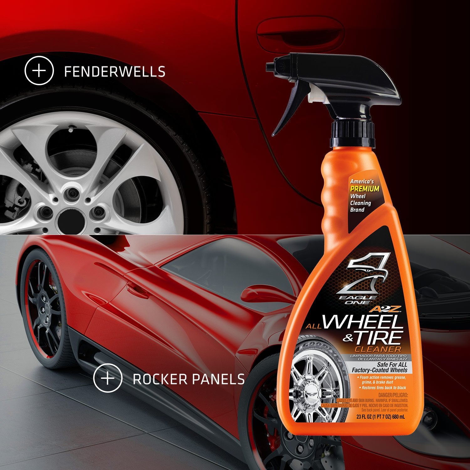 Eagle One All Wheel And Tire Cleaner, Acid Free, Safe For All Types Of Wheels And Tires, 23 Oz.