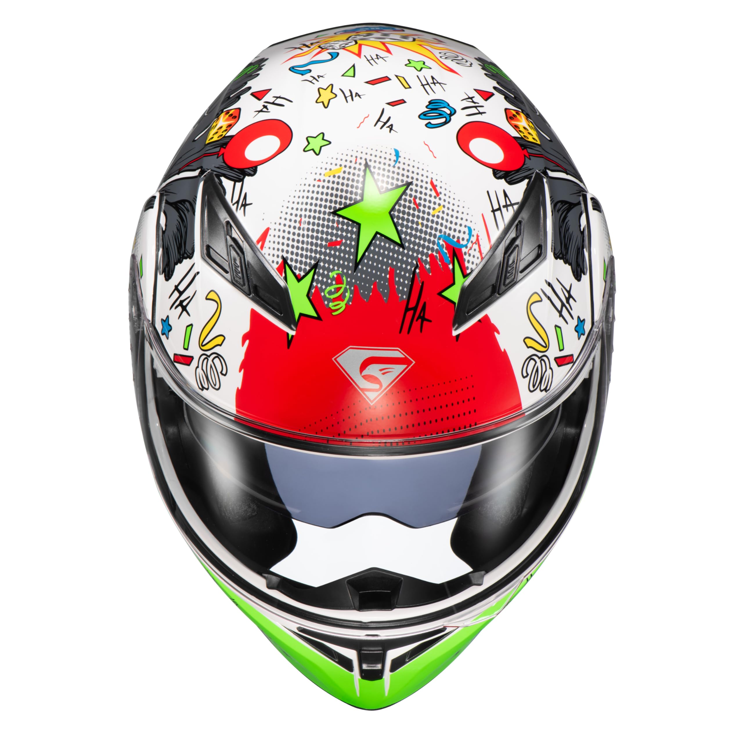 Kypara Motorcycle Dual Visor Flip Up Modular Full Face Helmet With Dot Certification Of Impressionism (White Pocker, L)