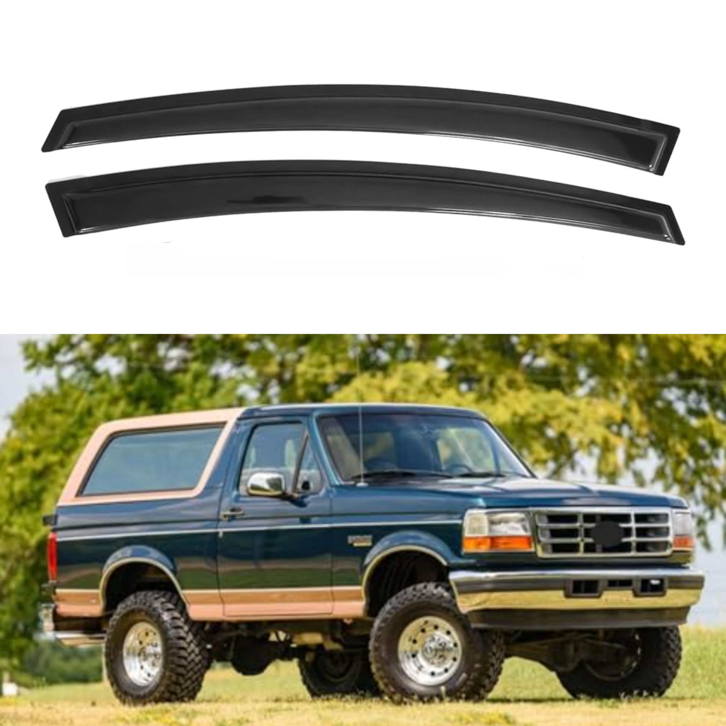 Ig Window Visor For Mercedes-Benz Ml/Gle 2012-2019, Rain Guard Tape-On Extra Durable Sun Wind Side Vent Window Deflector Mugen S