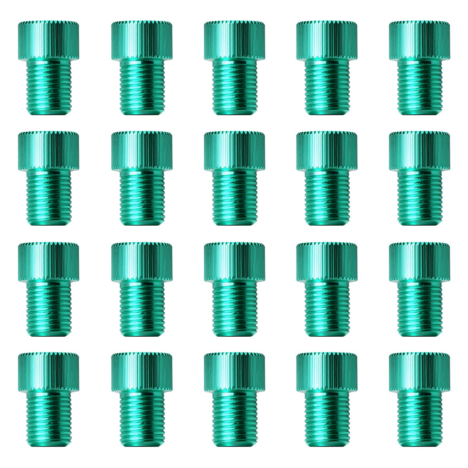 INNOLIFE Aluminum Presta to Schrader Converter Car Valve Adapter Bicycle Bike Tube Pump Air Compressor Tools (Green) - 20PCS