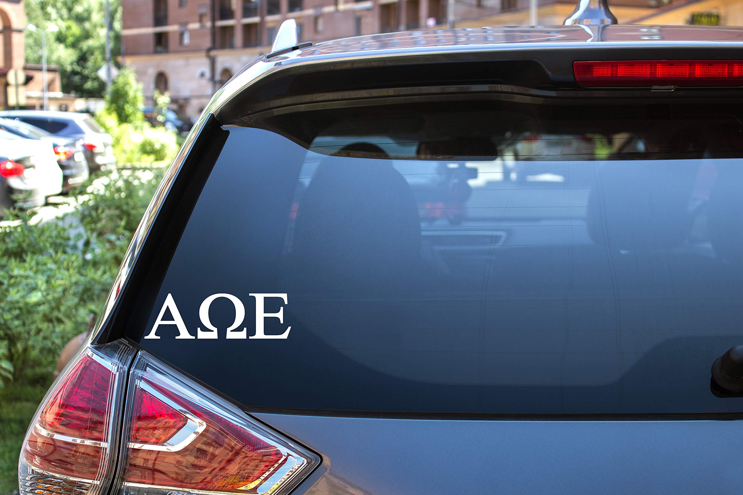 Pro-Graphx Alpha Omega Epsilon Greek Sorority Sticker Decal, 2.5 Inches Tall, White