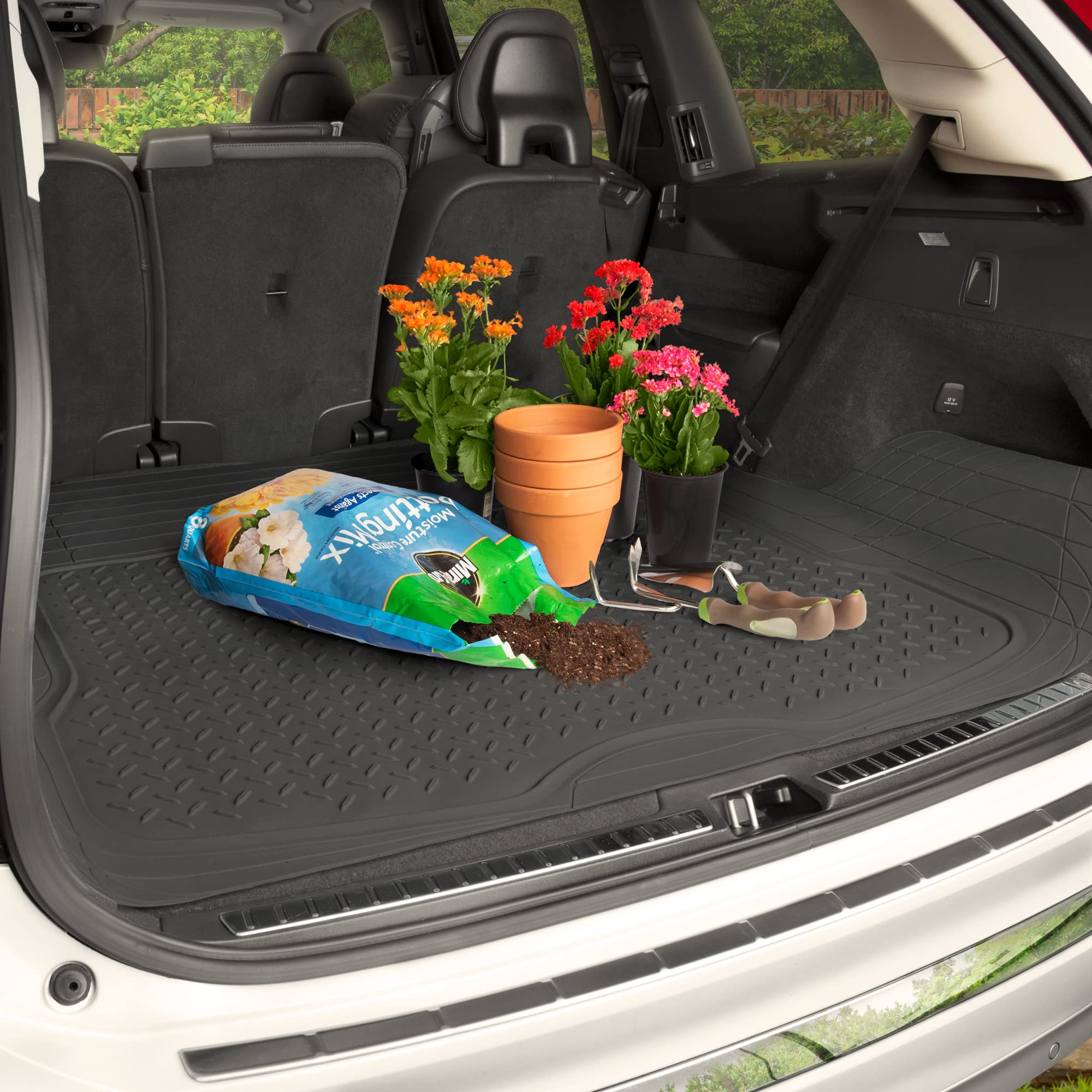 Bdk Heavy Duty Rubber Cargo Mat Liner - All-Weather Trunk Protection, Trim-To-Fit Design For Cars, Suvs, Vans & Trucks - Non-Sli