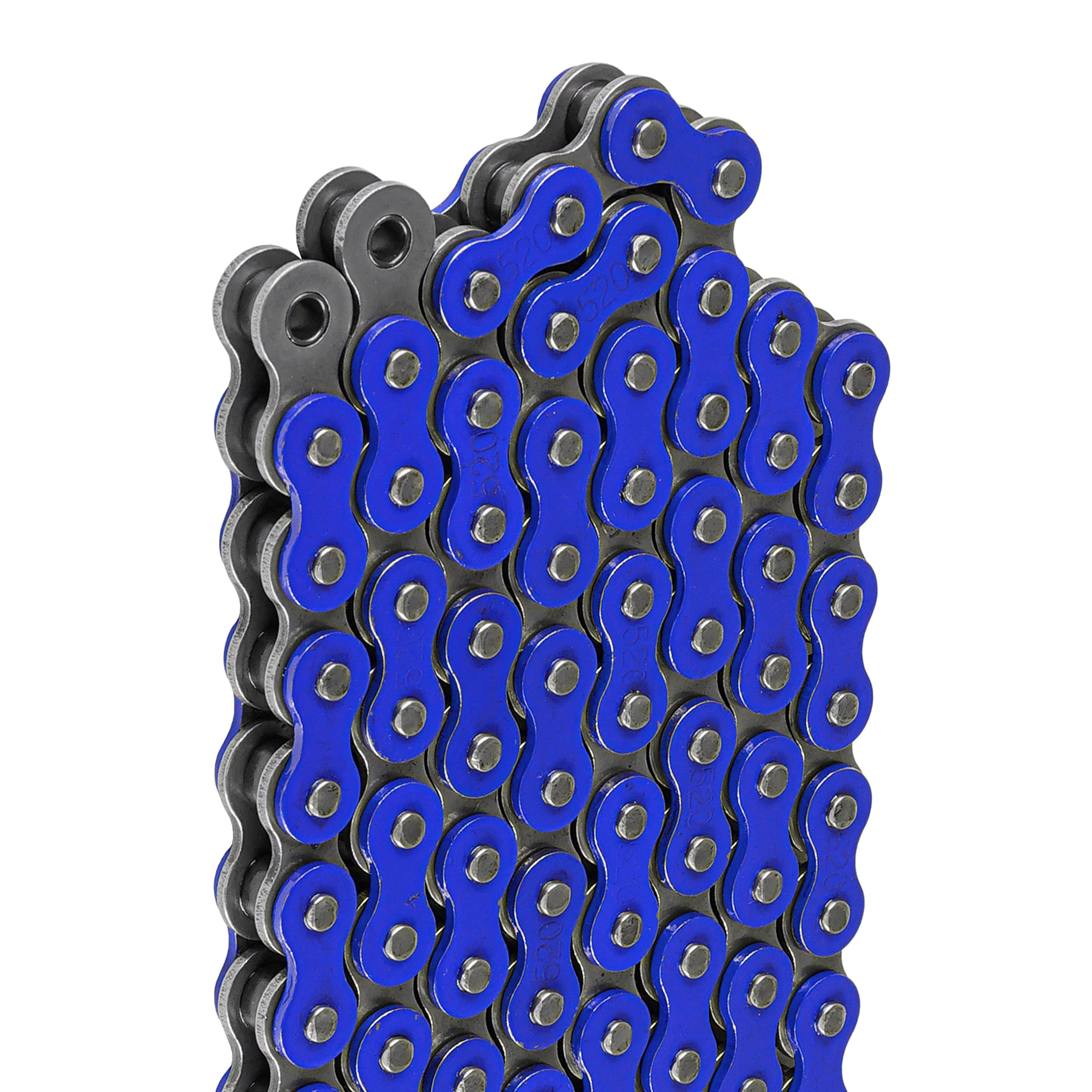 Caltric Blue 520-Pitch 120-Links Non-Oring Drive Chain Compatible With Atv/Utv/Quad/Side X Side/Motorcycle/Dirtbike/With Rivet A