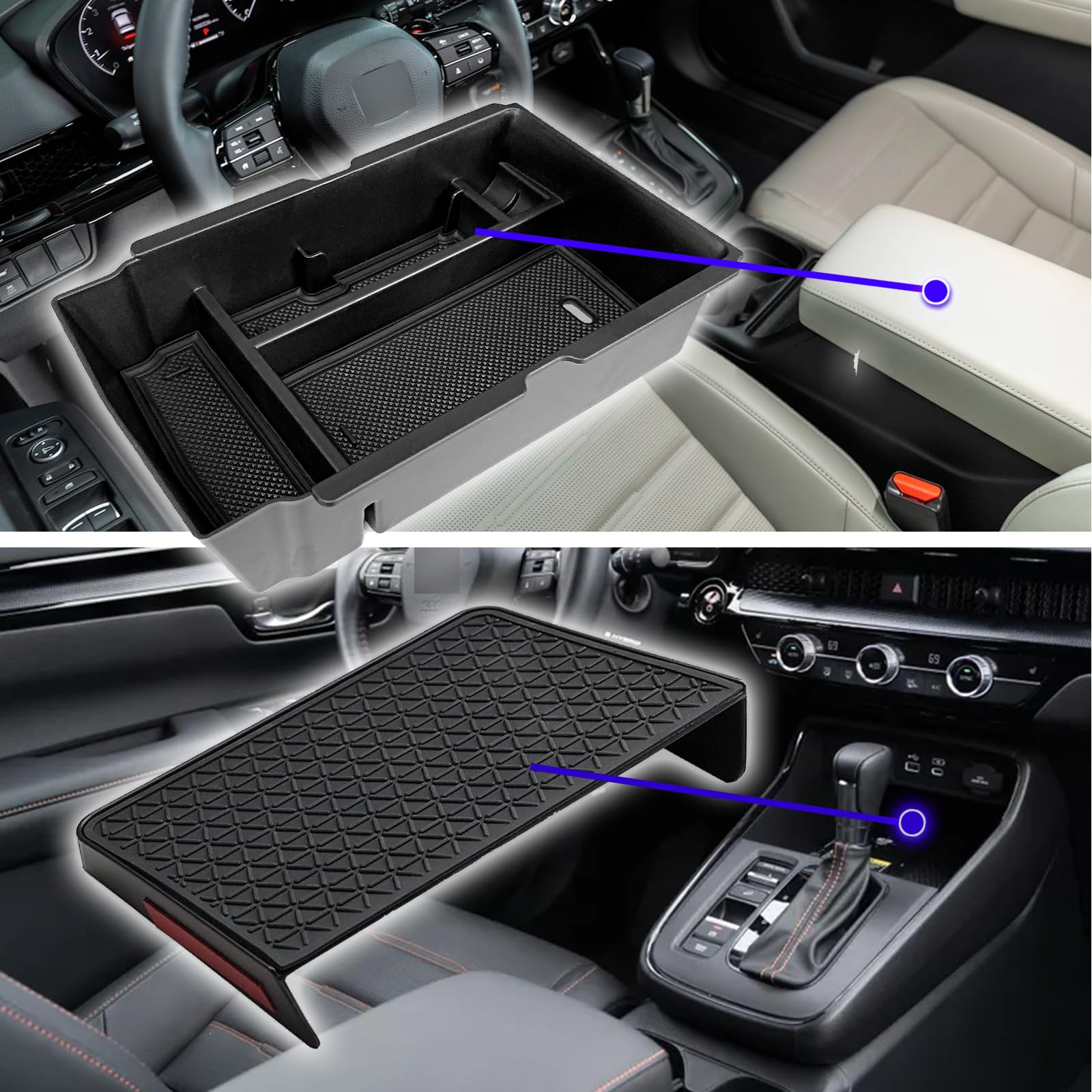 Xxciwp 2024 Honda Cr-V Crv Hybrid Accessories Center Console Organizer Tray For 2024 2023 Honda Cr-V (Hybrid) Console Organizer