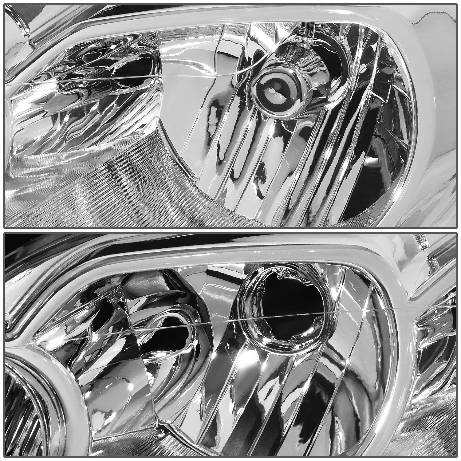 Dna Motoring Hl-Oh-Ci06-Ch-Am Chrome Amber Headlights Compatible With 06-13 Impala 14-16 Impala Limited 06-07 Monte Carlo
