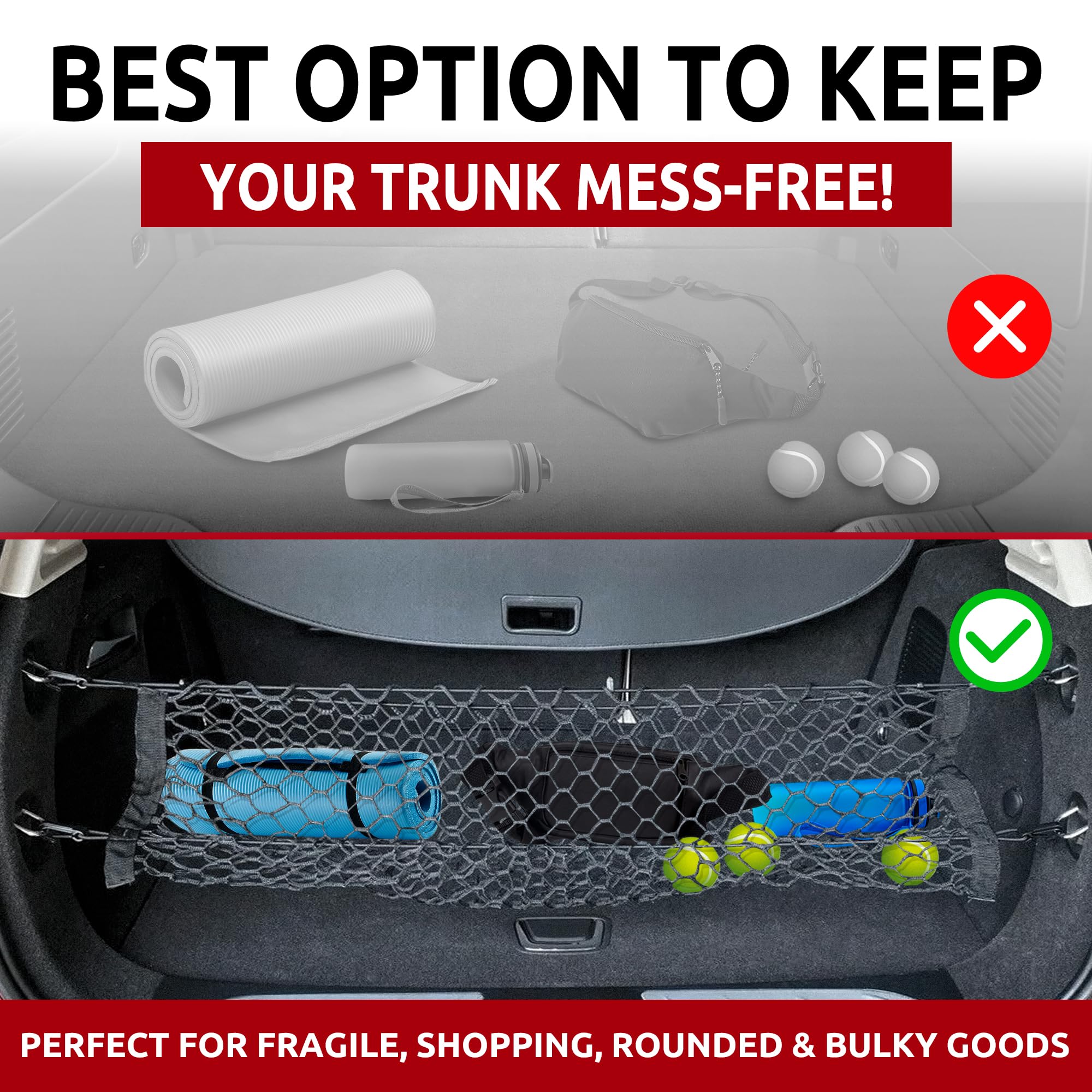 Envelope Style Trunk Mesh Cargo Net for Buick Envision 2016-2020 - Car Accessories - Premium Trunk Organizers and Storage - Carg