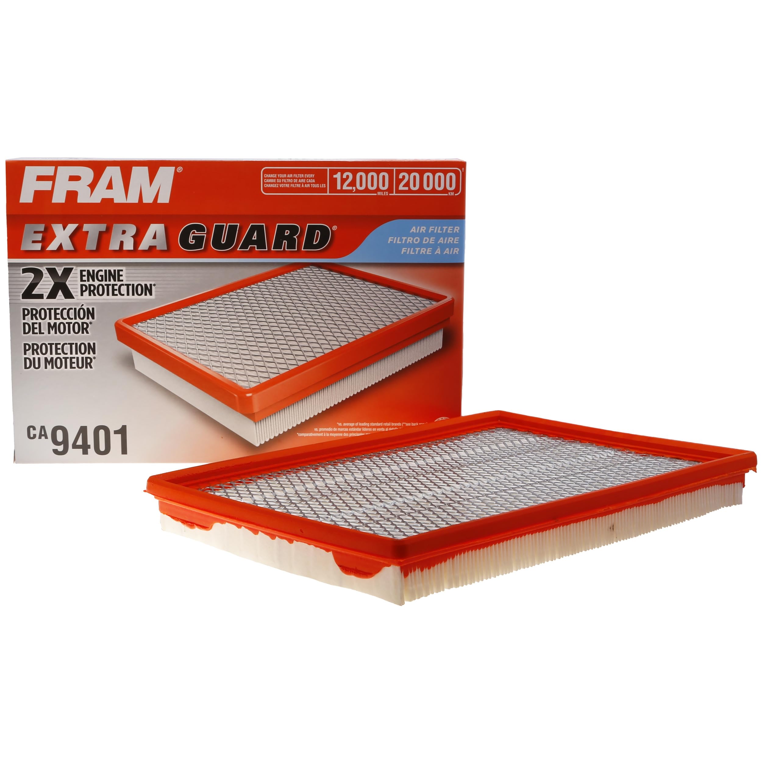 FRAM Extra Guard CA9401 Replacement Engine Air Filter for Select Chrysler, Dodge and Ram Models, Provides Up to 12 Months or 12,