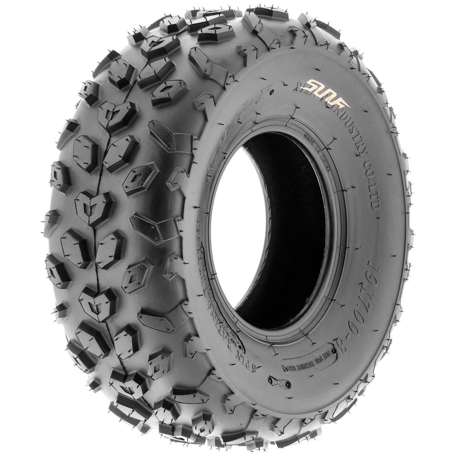 SunF A014 XC Sport-Racing Go-Kart & Quad ATV 19x7-8 Knobby Tire, 6 PR, Tubeless