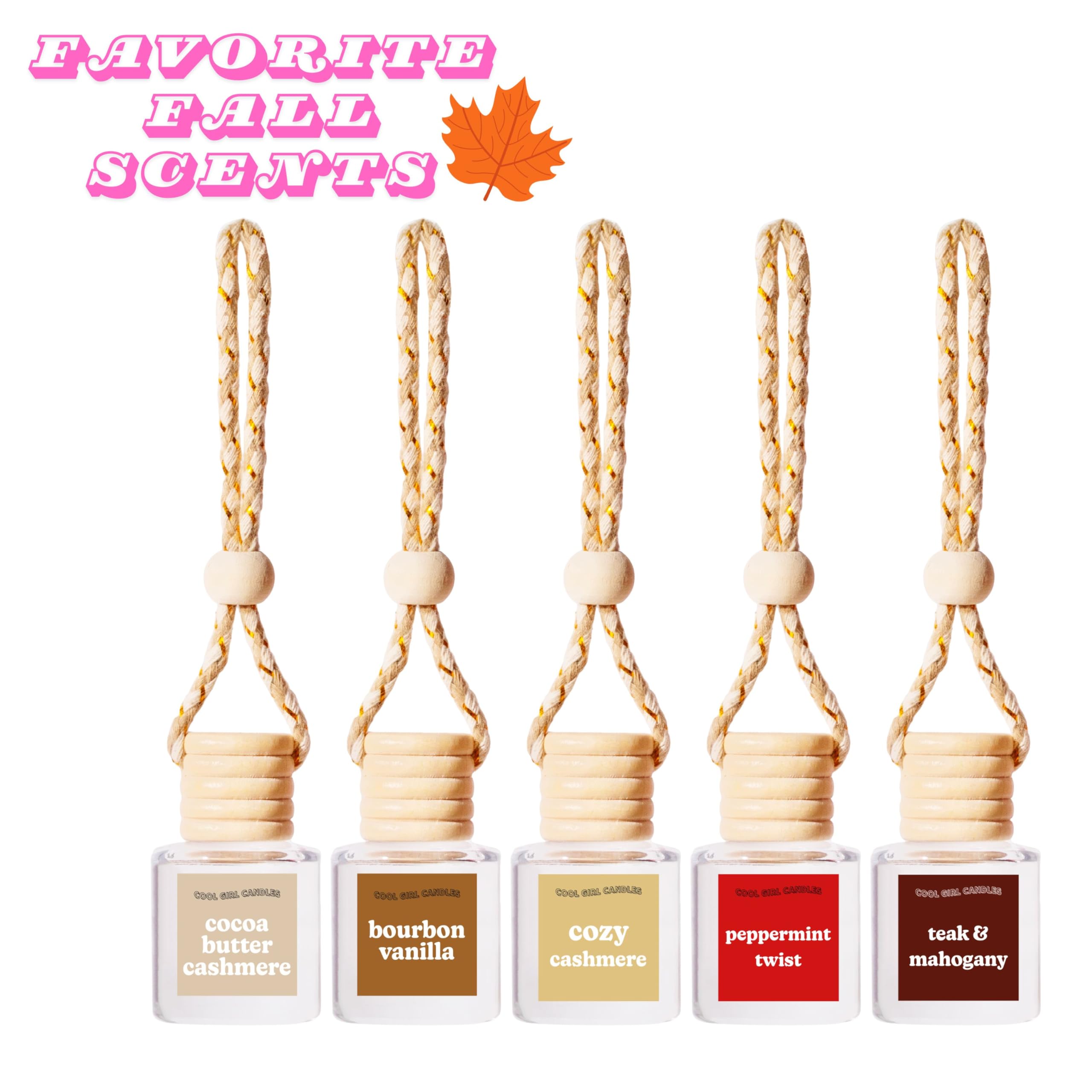 Coolgirlcandles Apple & Mahogany Car Hanging Fragrance Oil Diffuser Car Air Freshener Diffuser For Essential Oils, Scents Aromat