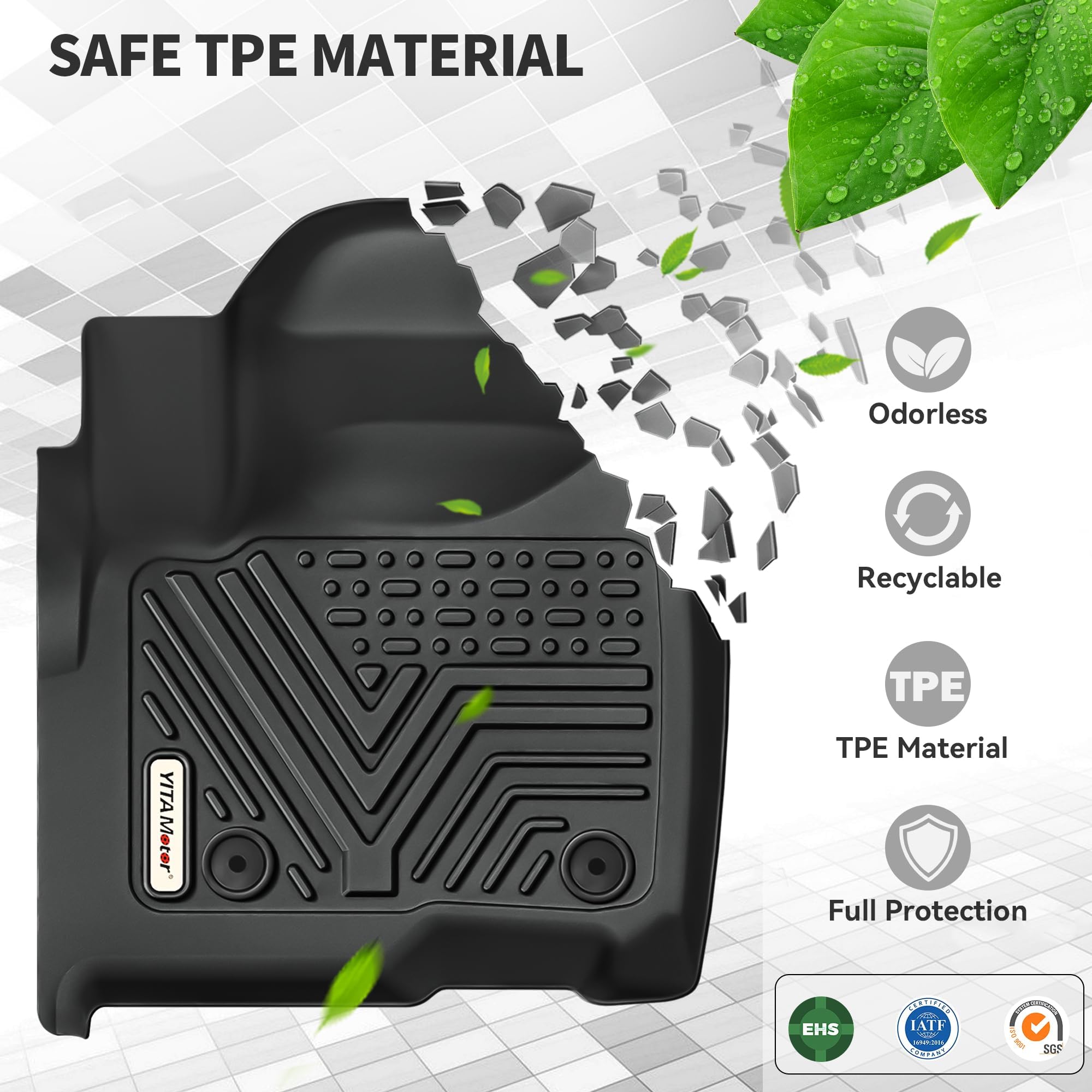 Yitamotor Floor Mats Compatible With 2014-2022 Chevrolet Trax / 2013-2022 Buick Encore, Custom Fit Black Tpe Floor Liners 1St &