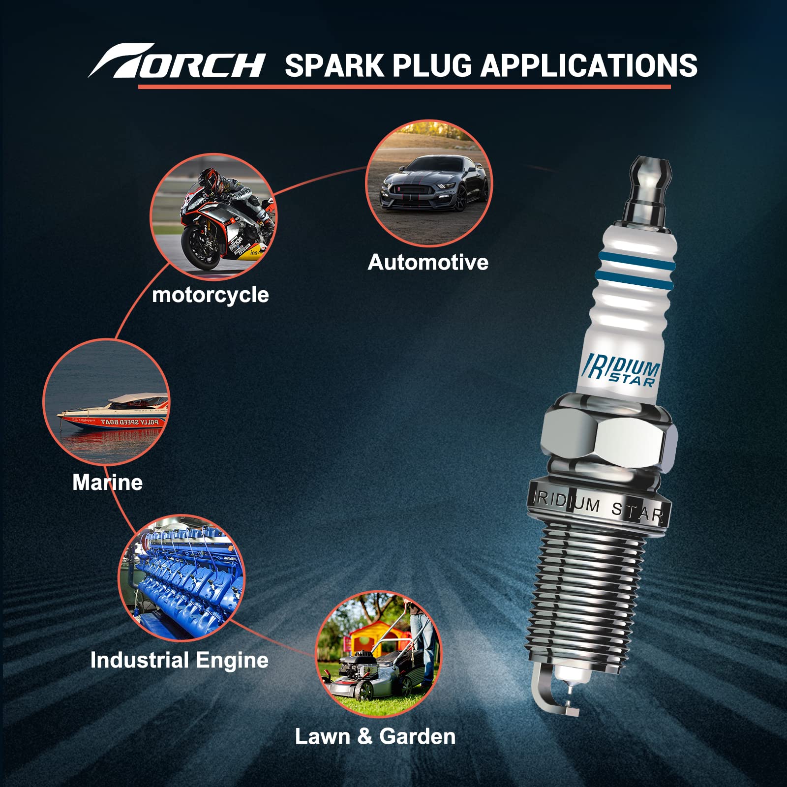 Torch F5Rtc Spark Plug Replace For Ngk 7734/Bpr5Es, For Champion 322/Rn11Yc 404/Rn12Yc 8405, For Denso 5305/Iw16 3256/J16Cr-U 30