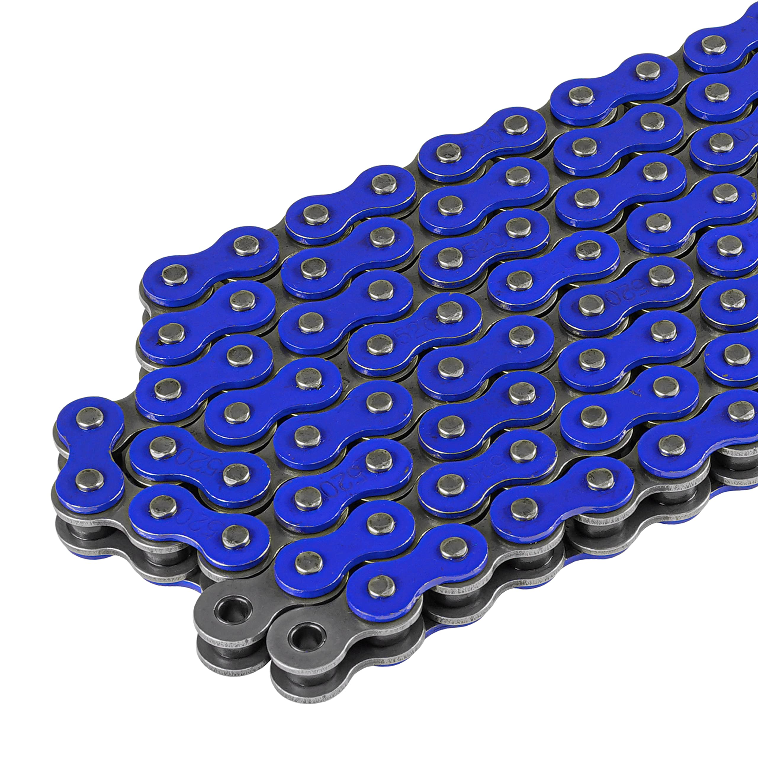 Caltric Blue 520-Pitch 120-Links Non-Oring Drive Chain Compatible With Atv/Utv/Quad/Side X Side/Motorcycle/Dirtbike/With Rivet A