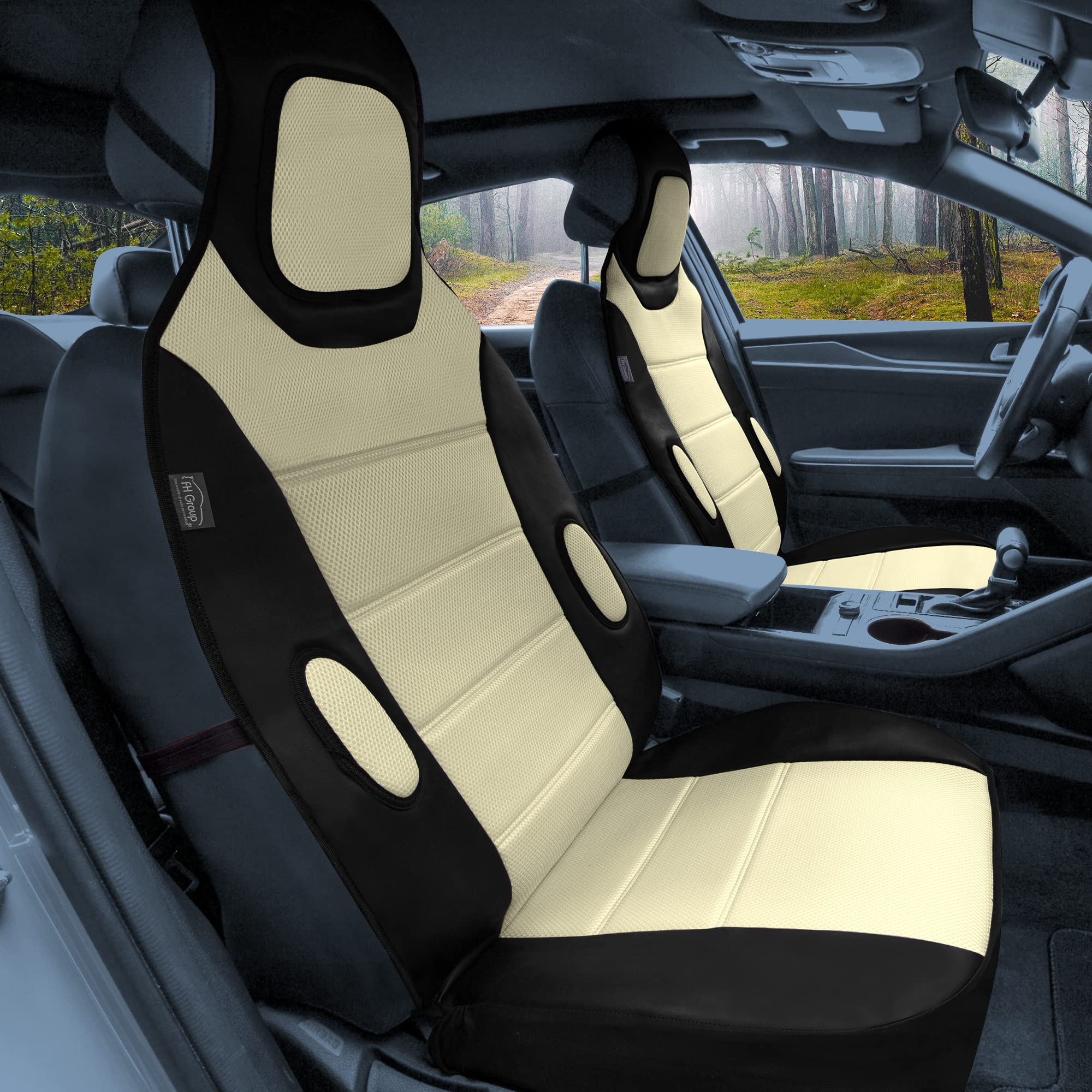 Fh Group Front Set Premium 3D Air Mesh Automotive Seat Cushion - Universal Fit, Car Seat Cushions, Airbag Compatible Car Seat Co