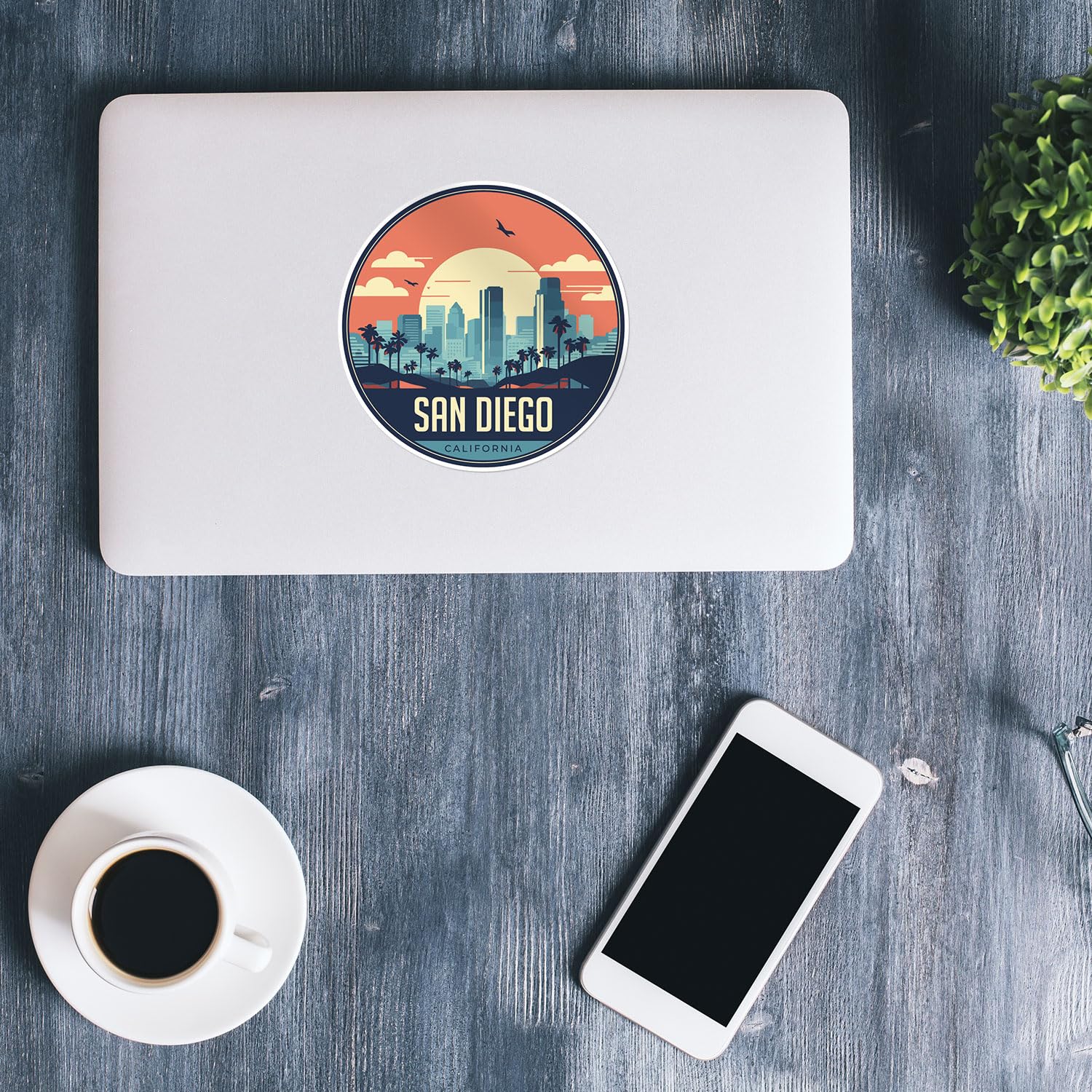 San Diego City Sticker - Waterproof Vinyl Decal for Car Bumper, Laptop, Water Bottle, Wall, and Window, Size - 5'' Longer Side