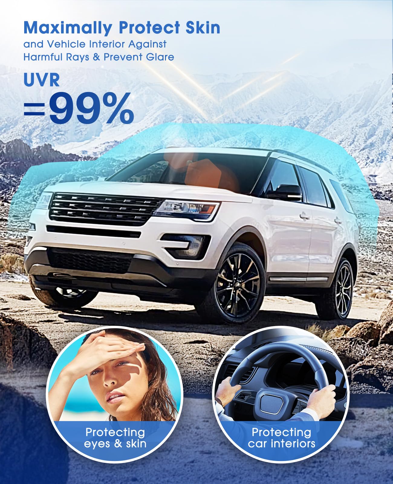 ARANA Nano Ceramic Car Window Tint Film 5% Percent - 30'' x15FT Heat & UV Blocking, Privacy Anti-Glare, Scratch & Explosion Proo