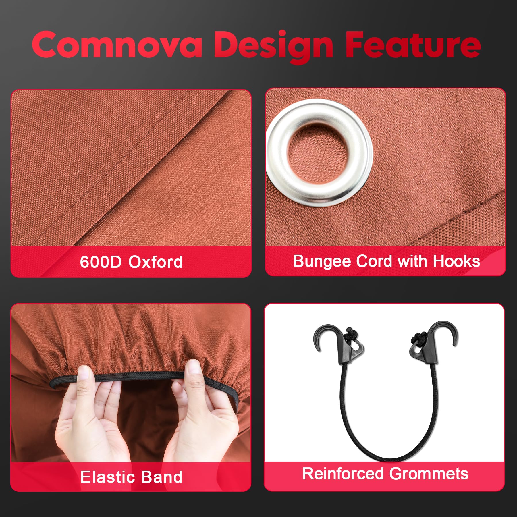 Comnova Rv Tire Covers 2 Pack - 600D Tough Tire Wheel Cover Protector For Rv, Truck, Suv, Trailer, Camper, Boat And Van, Waterpr