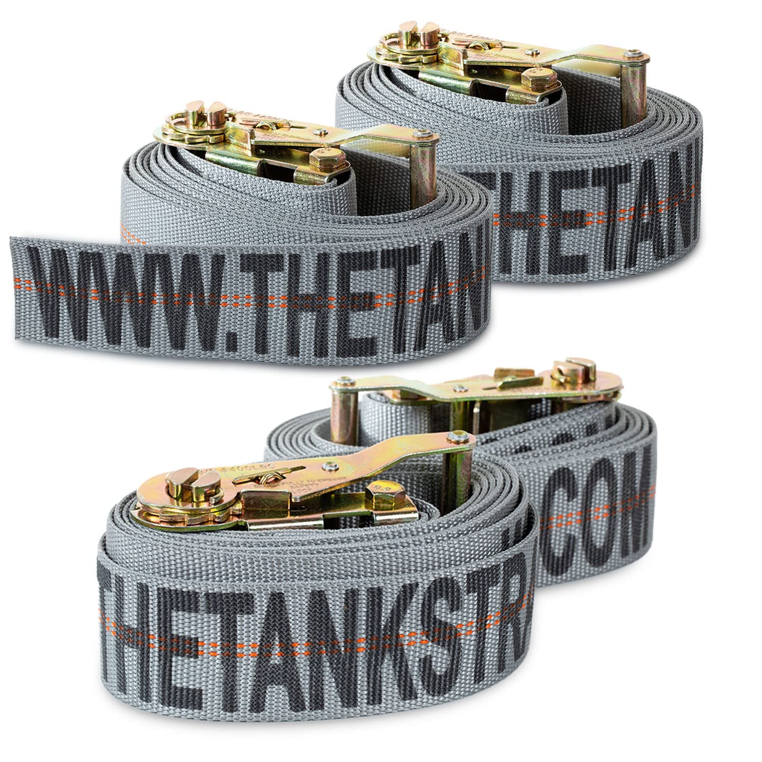 Tank Straps Motorcycle Tie Down Straps (4pk Grey) - 10.000 lb Webbing Break Strength 2'' x 10' Super Heavy Duty Endless Tie Down