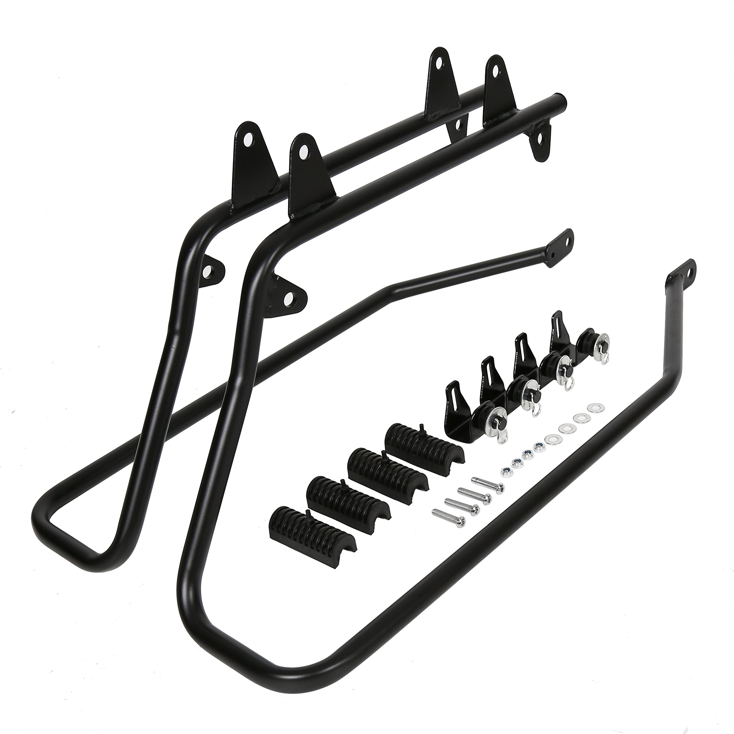 KUAFU Saddlebag Conversion Bracket for Harley Davidson Heritage Softail, Black, Medium, Model BL674, Metal/Rubber Construction