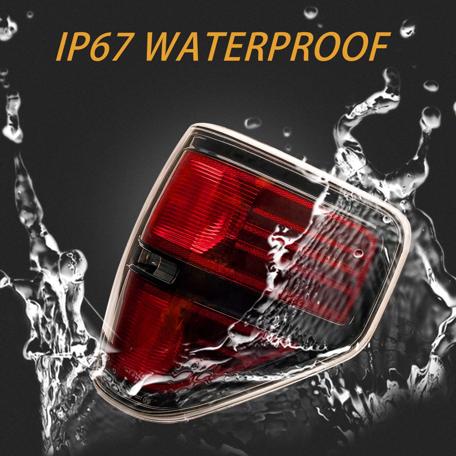 Mikafex Tail Light Compatible With Ford F150 F-150 2009 2010 2011 2012 2013 2014 Passenger And Driver Side Smoked Taillights Rep