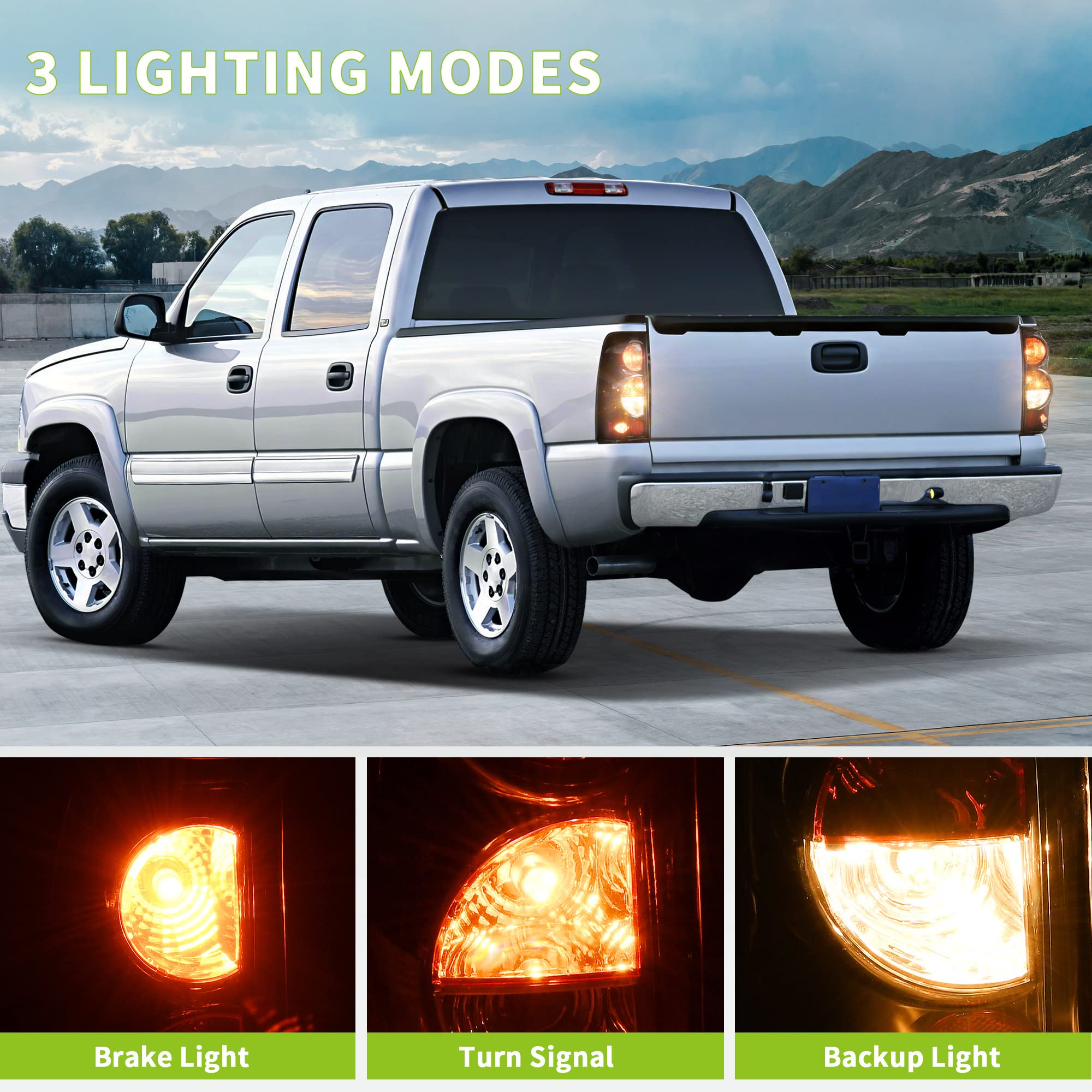 Dwvo Headlights + Taillight Combo Compatible With 03-06 Chevy Silverado 1500/2500Hd 05-06 Silverado 1500 Hd 03-04 Chevy Silverad