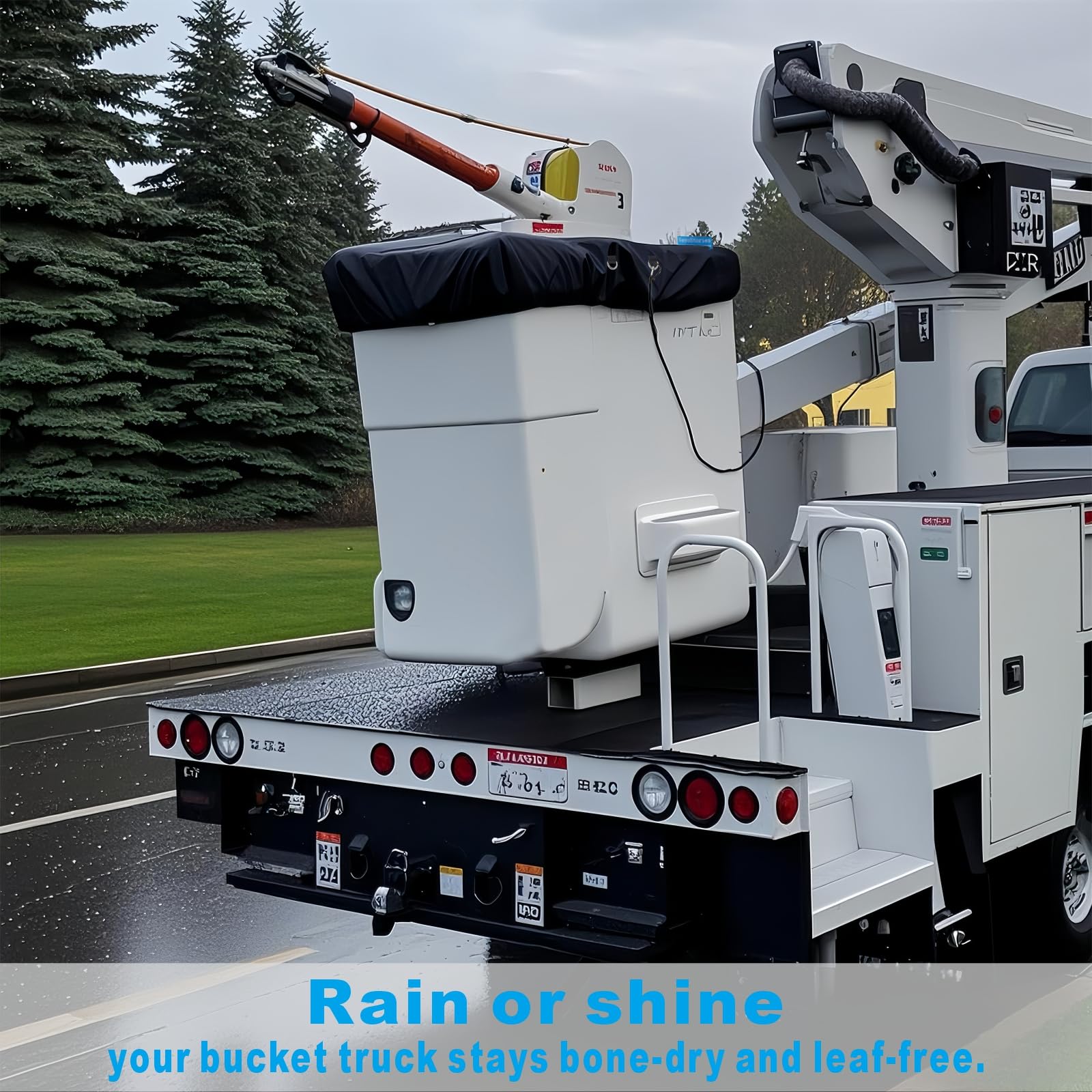 VeyoStories Bucket Truck Cover - Tear-Resistant 600D Oxford Cloth, 28" x 28", Black, Model 6825-S, Elasticated Cord Buckle, Cover Only