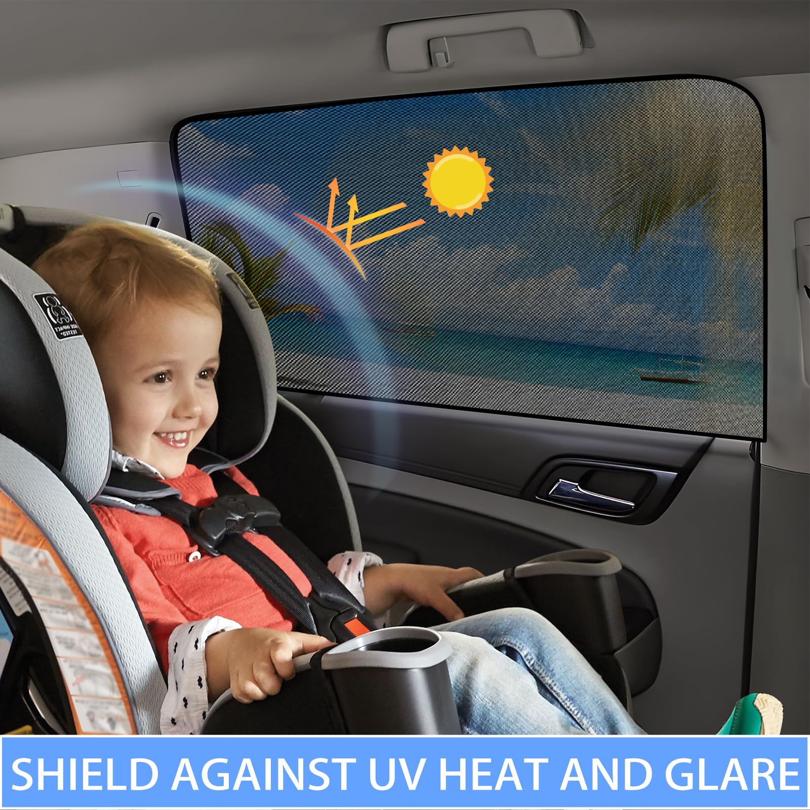 ZATOOTO Car Side Window Sun Shade 4 Pack, Car Window Shades for Baby Magnetic Mesh Sun Shade for Car Window Car Shade Protection