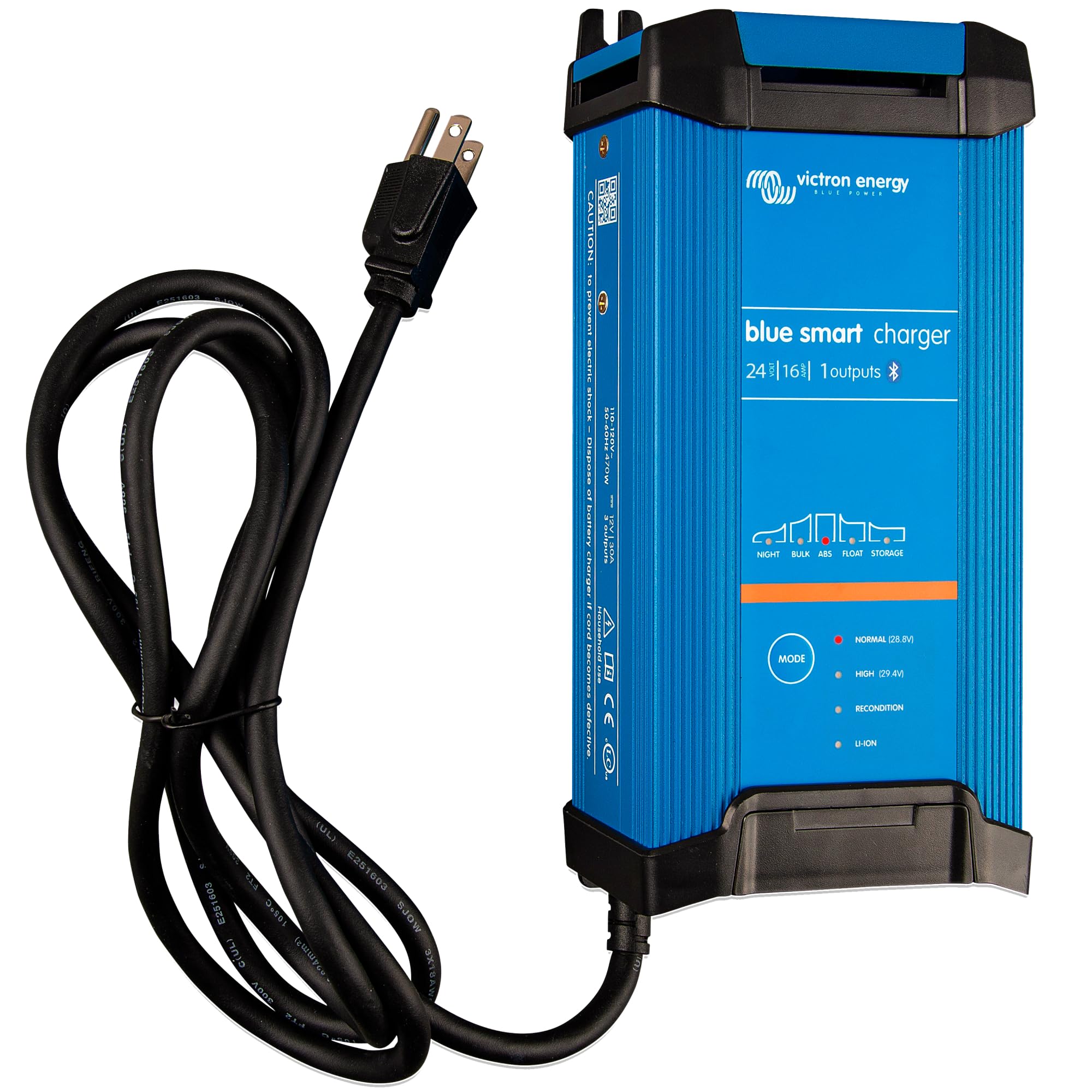 Victron Energy Blue Smart IP22 Smart Car Battery Charger 24V 16A, Float & Trickle Charger and Desulfator for Motorcycle, ATV, RV