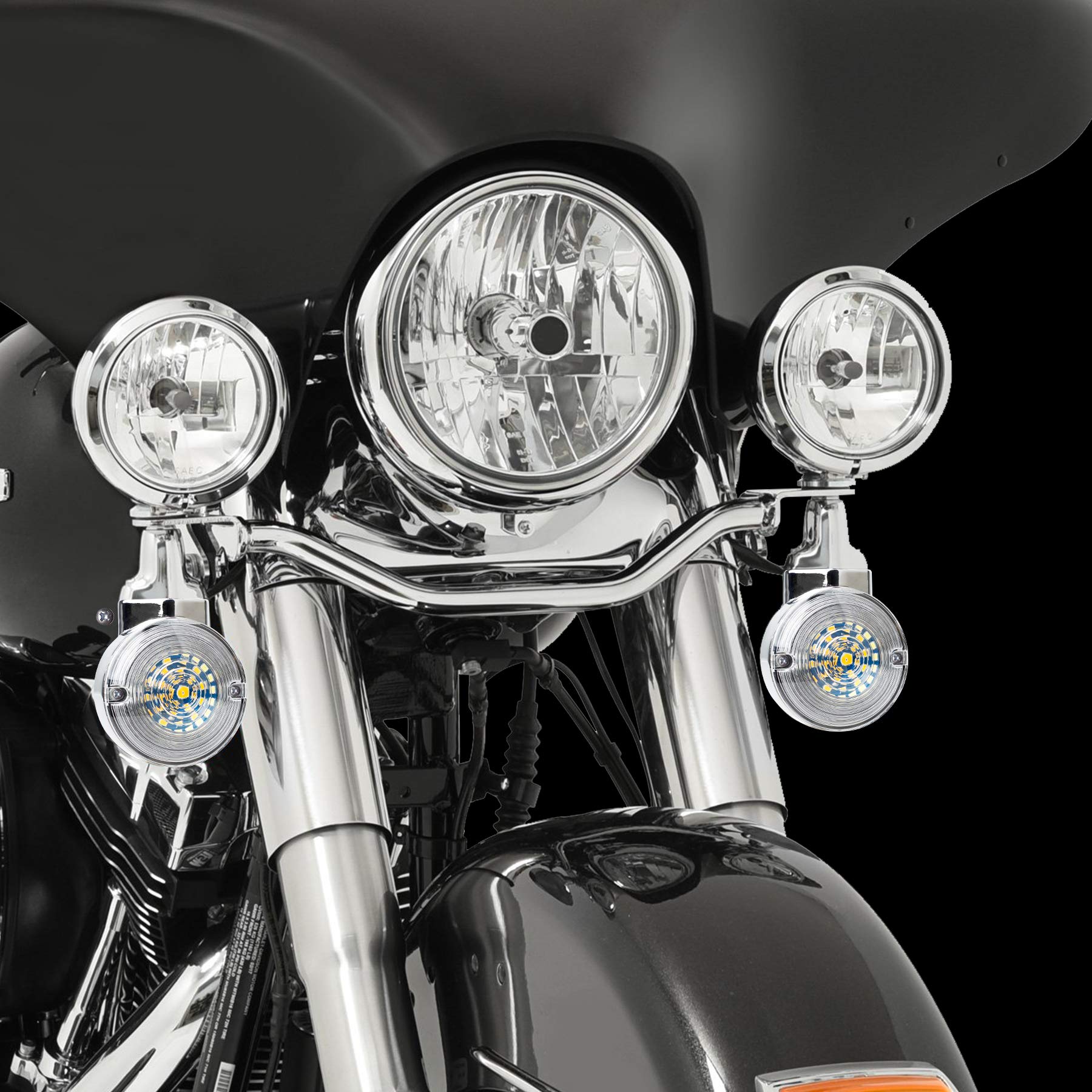 Nthreeauto Clear Flat Turn Signal Lens Cover Compatible With Harley Touring Electra Glide Road King Softail