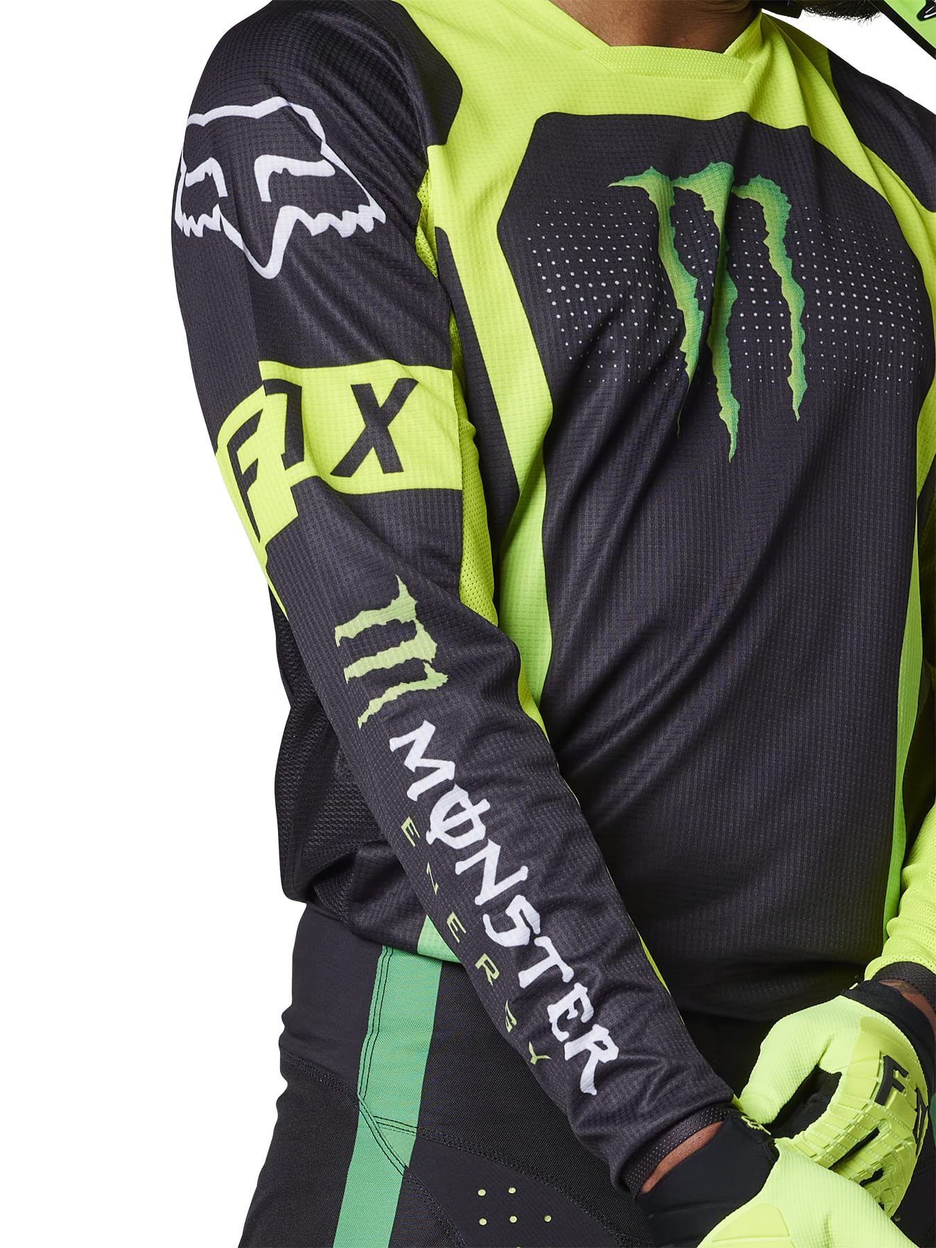 Fox Racing Men's 180 Monster Motocross Jersey, X-Large, Black, Polyester, Model 29615-001