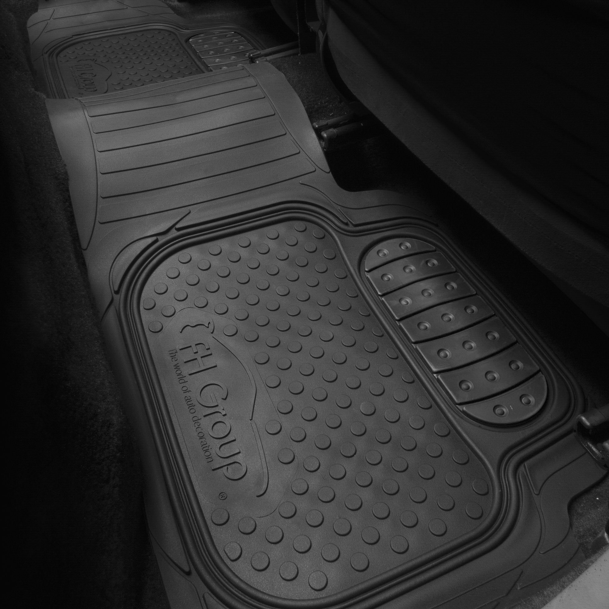 Fh Group Automotive Floor Mats Climaproof For All Weather Protection Universal Fit Heavy Duty Rubber Fits Most Cars, Suvs, And T