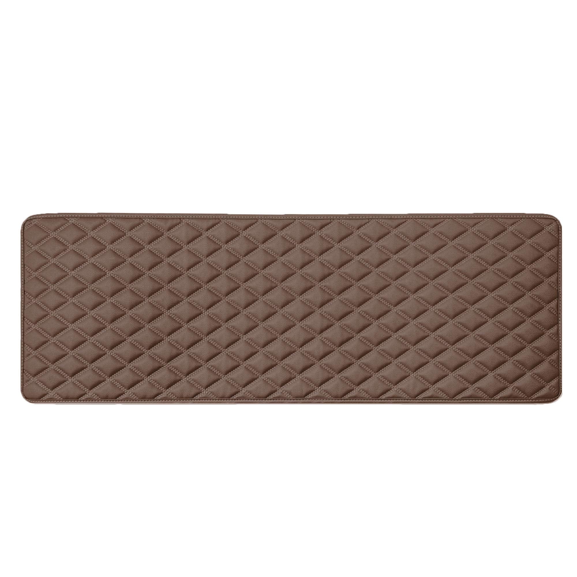 Fh Group F16501 Deluxe Heavy-Duty Faux Leather Multi-Purpose Cargo Liner, Diamond, 14   , Brown Color W. Gift- Fit Most Car, Tru
