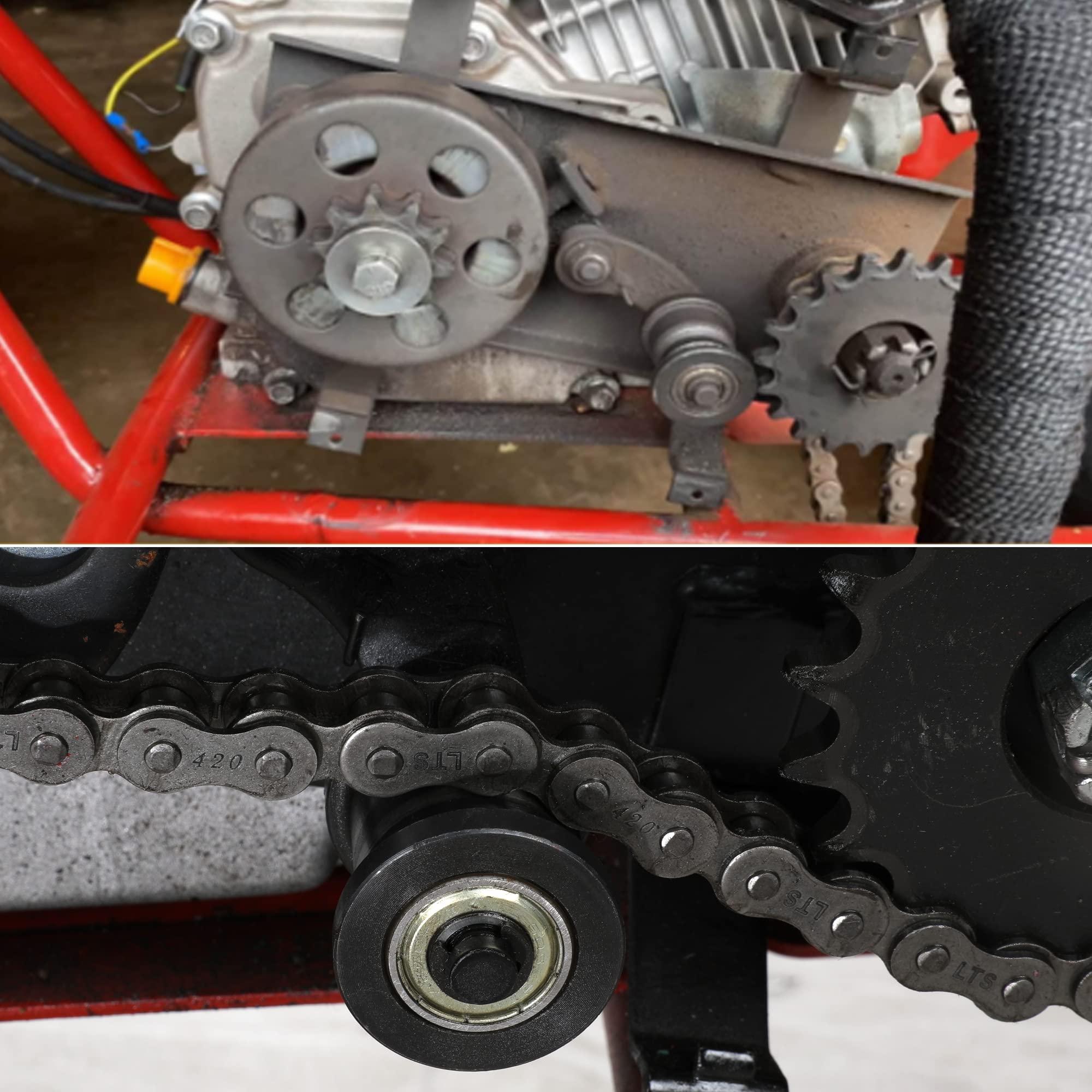 Grehua Chain Tensioner With 1-3/4'' Roller Spring Master Link For 212Cc 196Cc 6.5Hp Ct200U Trail Ct200U-Ex Bt200X Hensim Baja He