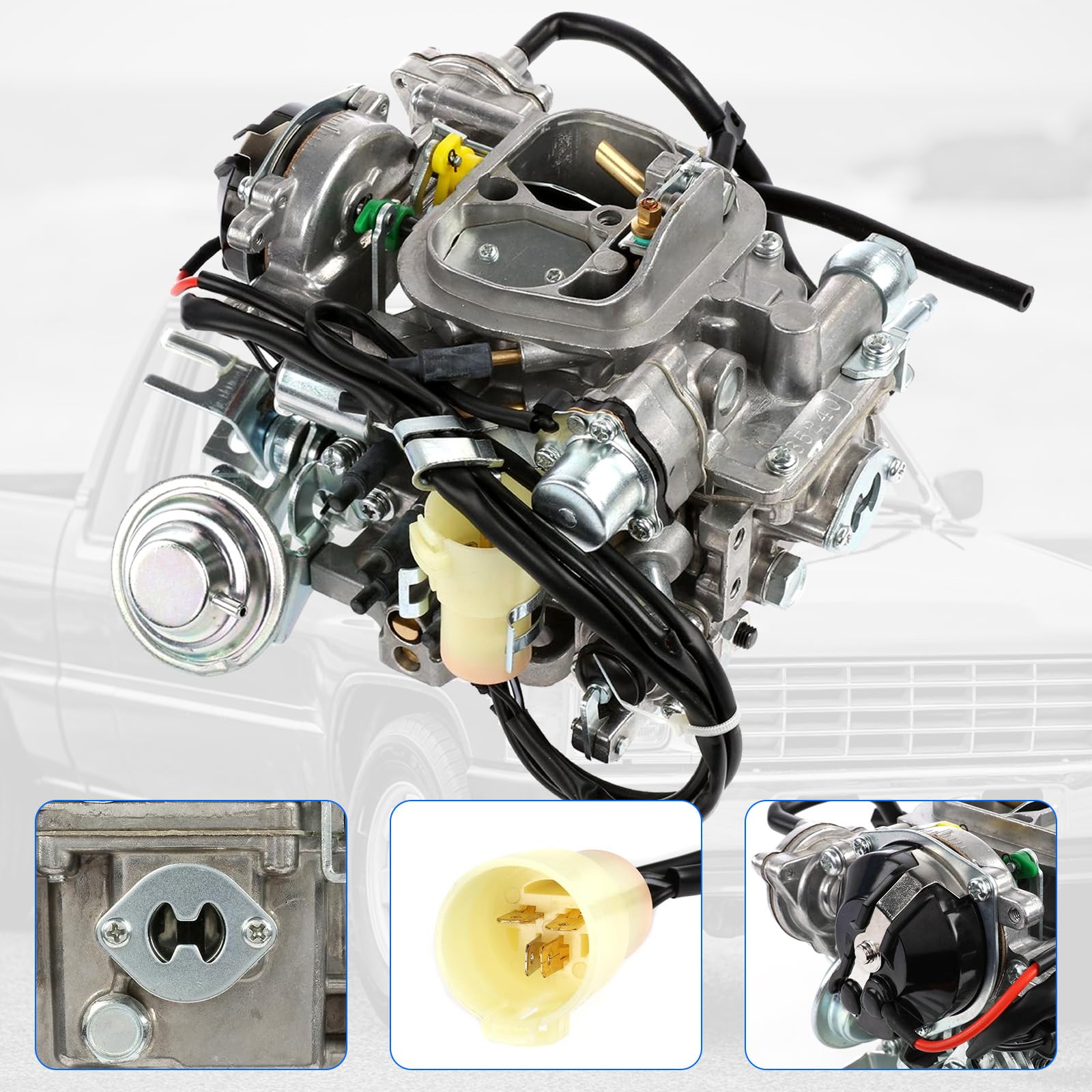 PARTOL 22R Carburetor for Toyota Pickup 1981-1987, Heavy Duty Zinc Alloy, Automatic Choke, TOY-505/507, 2.4L Engine