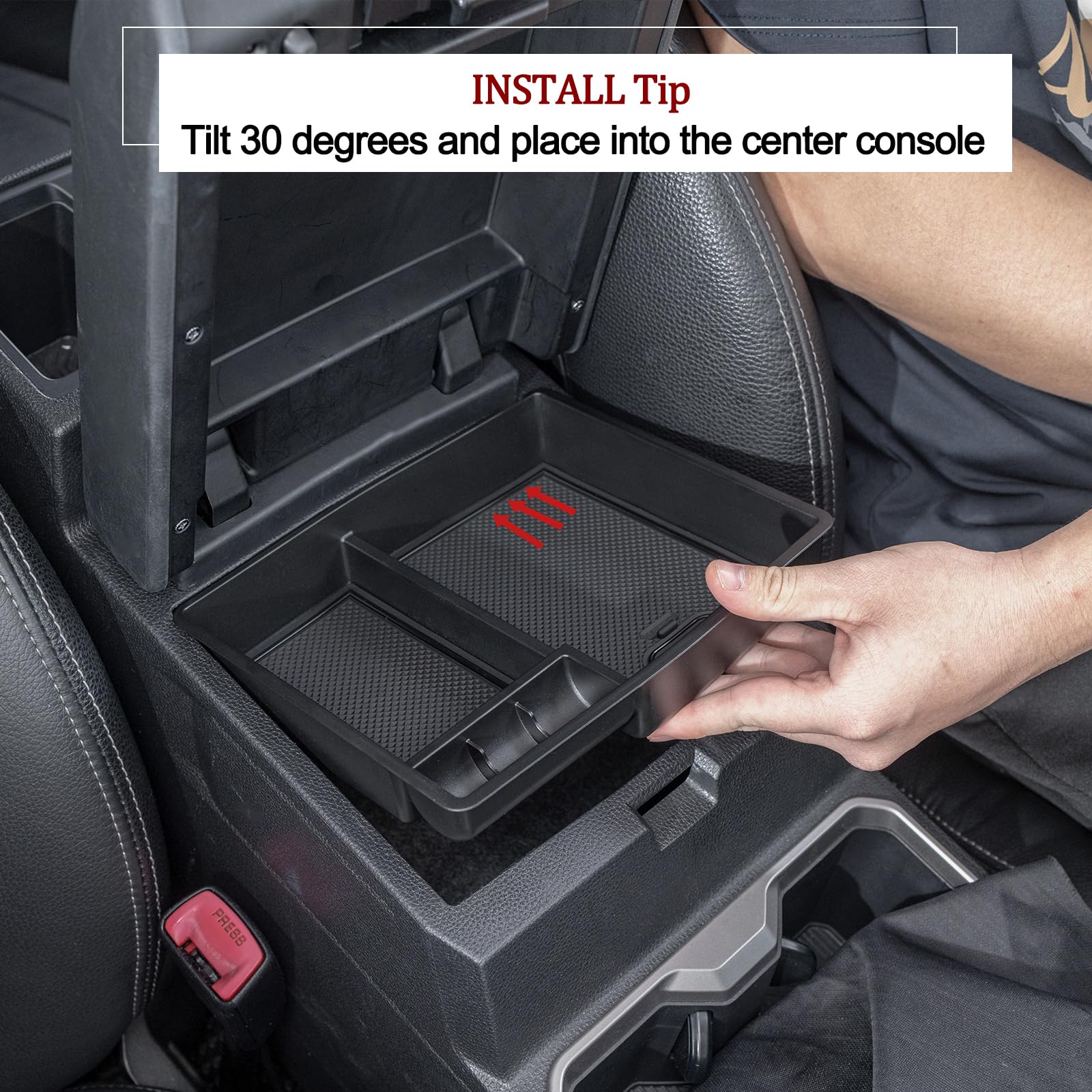 JDMCAR Center Console Organizer Compatible with 2024 2025 Toyota Tacoma, Armrest Insert ABS Plastic Coin Holder Secondary Storag