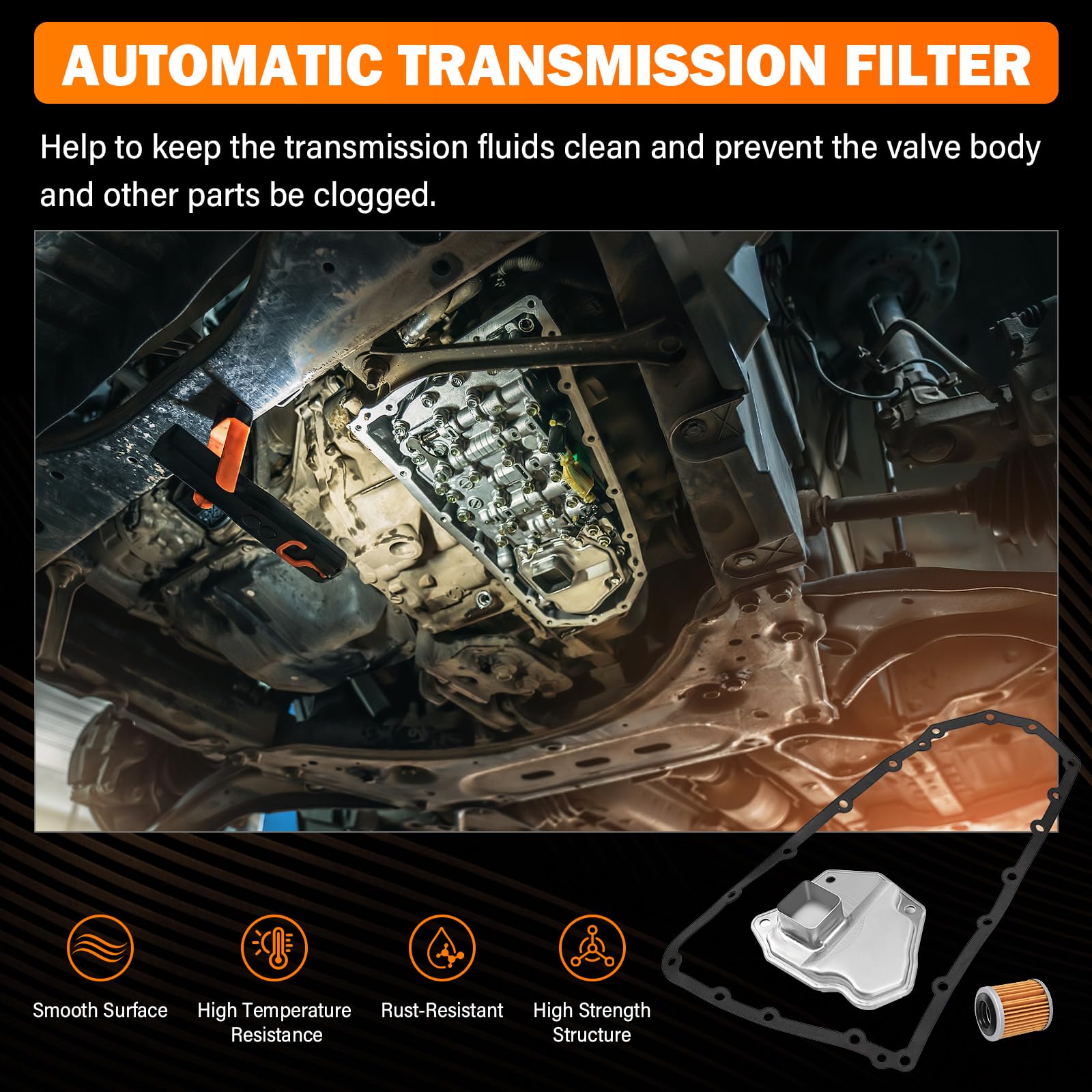 Yinlowa CVT Transmission Filter Kit for Nissan Altima Rogue Juke NV200, Model 31728-1XF03, Includes Oil Cooler Filter & Gasket