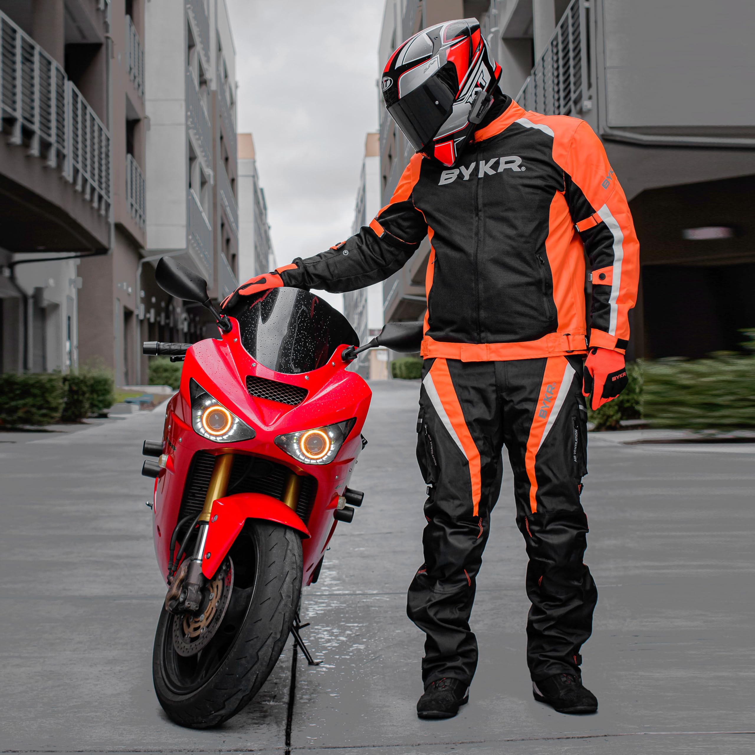 Bykr All-Weather Motorcycle Gloves For Men & Women - Protection For Dirt Bike, Bmx, Mx, And Atv Riding - Orange Xxl