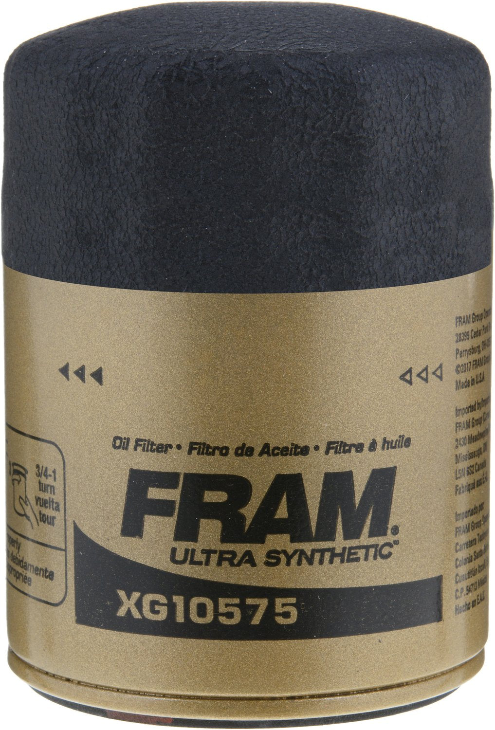 Fram Ultra Synthetic Automotive Replacement Oil Filter, Designed For Synthetic Oil Changes Lasting Up To 20K Miles, Xg10575 With