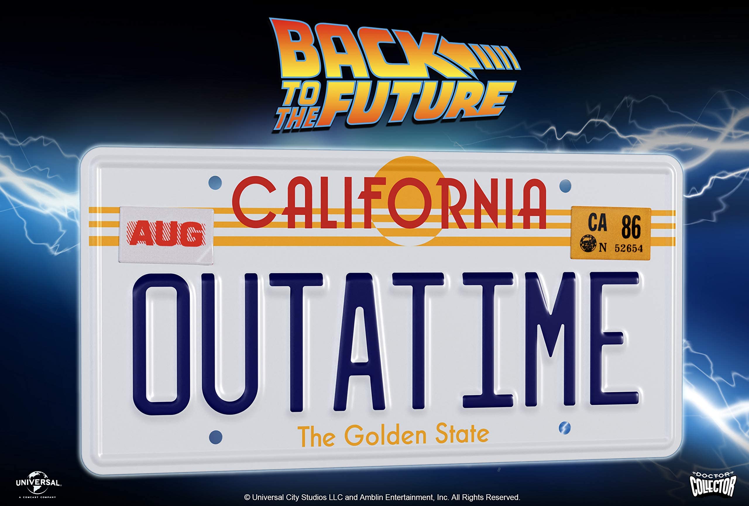 Doctor Collector Collectable Outatime Back To The Future License Plate Replica