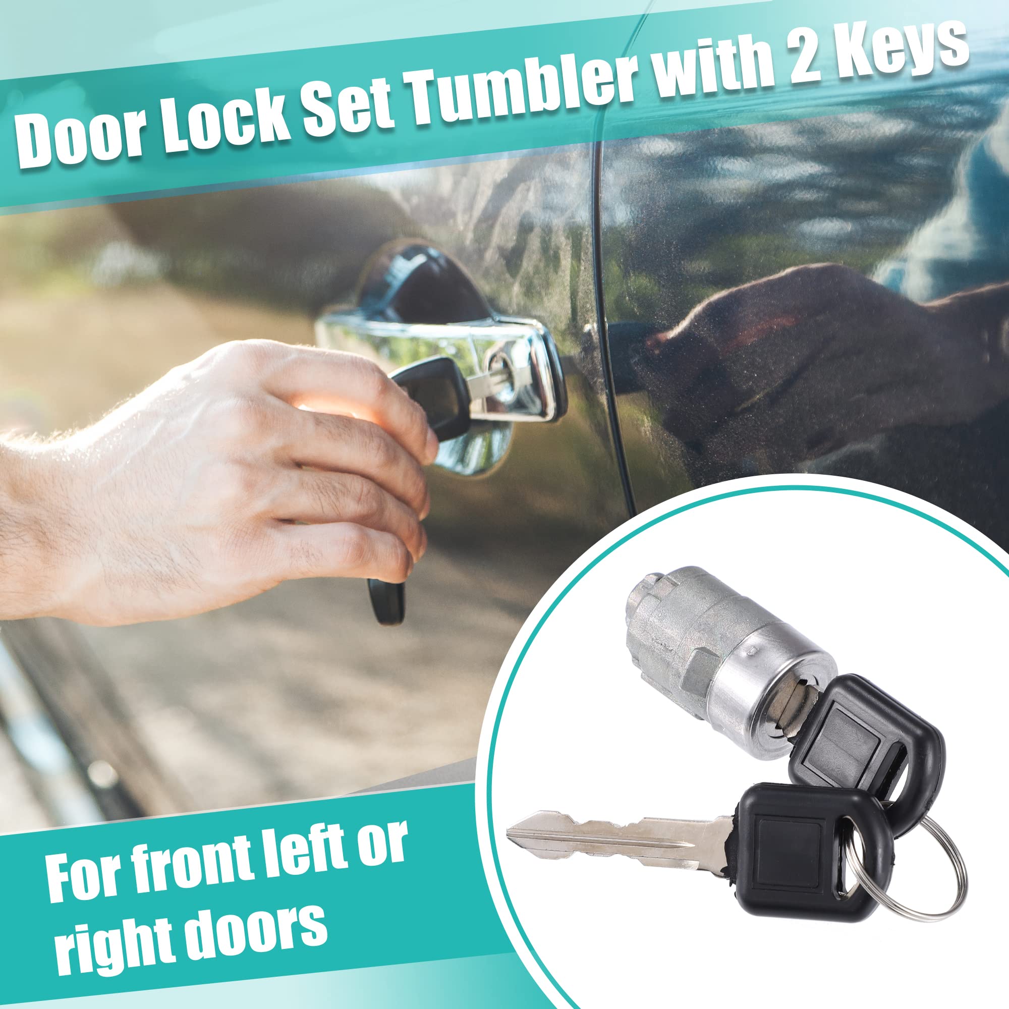 X AUTOHAUX 1Pcs Door Lock Cylinder w/ 2 Key for GMC Sierra 1500 2500 3500 Yukon for Chevy Silverado Tahoe Suburban for Hummer H2
