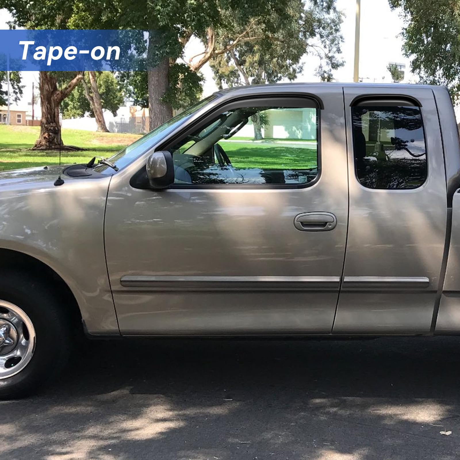 Window Visors Rain Guards For 1997-2003 Ford F150 Supercab, Out-Channel Window Vent Wind Deflectors Visors Shades For 1997-1999