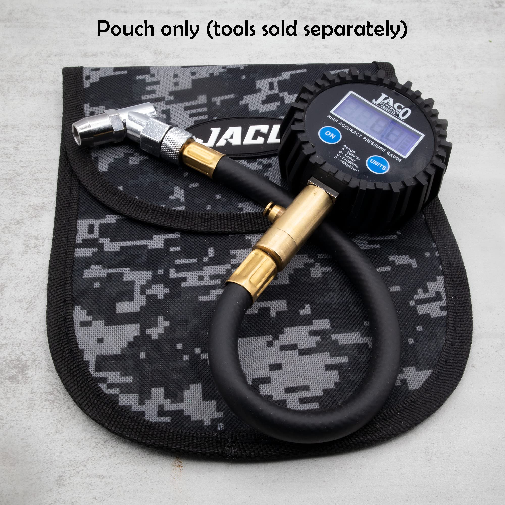 JACO Utility Tool Pouch - Medium Multi-Purpose Storage Pouch, Digital Camo, Polyester for Tire Gauges, Tools & Accessories