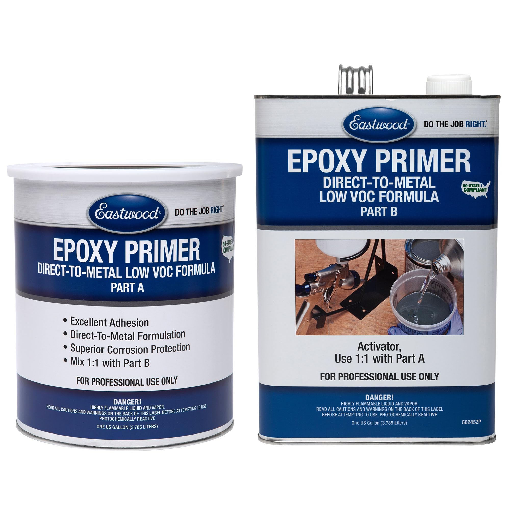 Eastwood Epoxy Primer Gray Autobody Paint and Activator - 2 Gallon Kit