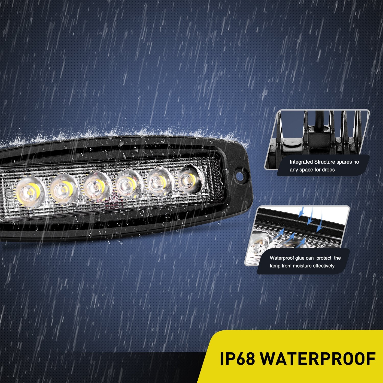 Nilight Led Pods Flush Mount 2Pcs 18W 7.3Inch Spot Offroad Fog Light Bar Waterproof Lighting For Tractor Boat Suv Atv Utv 4Wd Ca