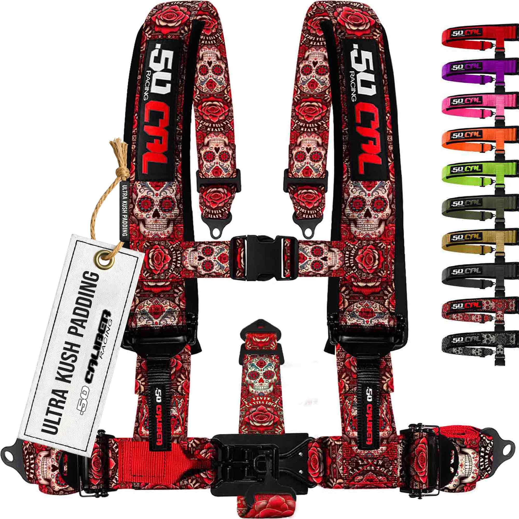 1pc 5 Point Harness for Bucket Seat, Quick Release, 10 Color Options, Racing Harness 5 point, Race Car, Off Road, UTV, RZR (Red 