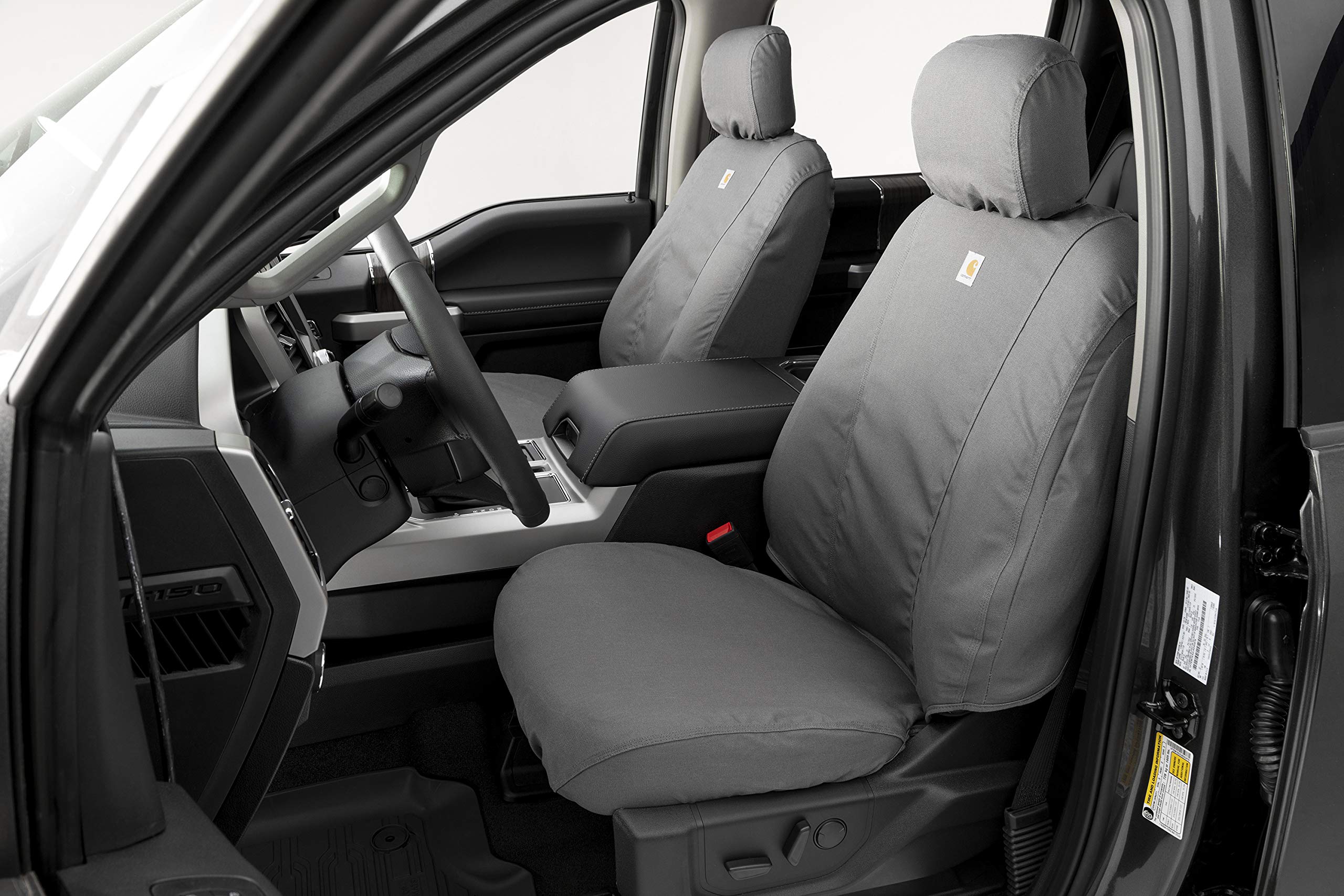 Covercraft Carhartt SeatSaver Custom Seat Covers | SSC2516CAGY | 1st Row Bucket Seats | Compatible with Select Ford F-250/350 Mo